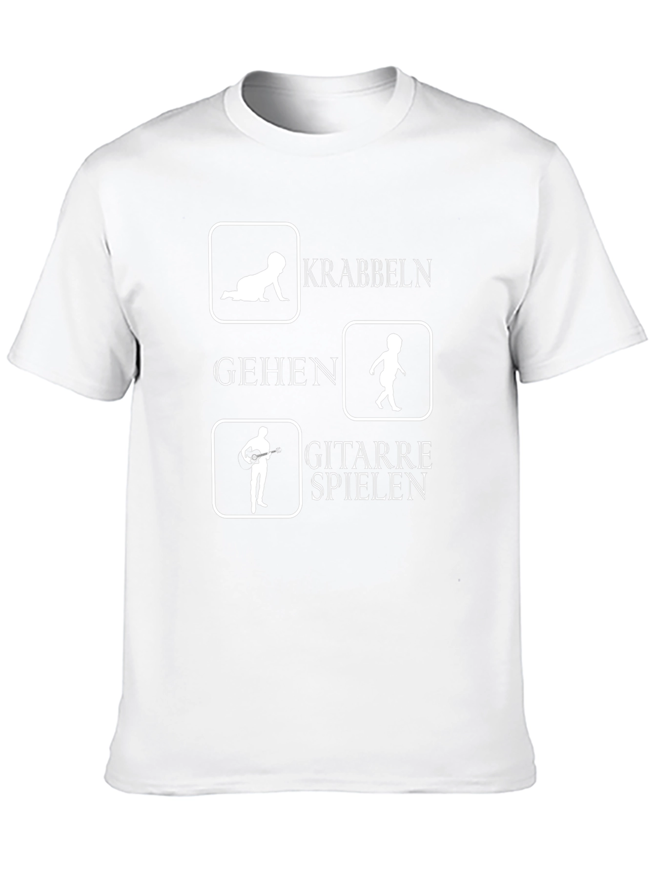 Funny German Evolution T-Shirt: Crawl Walk Guitar!
