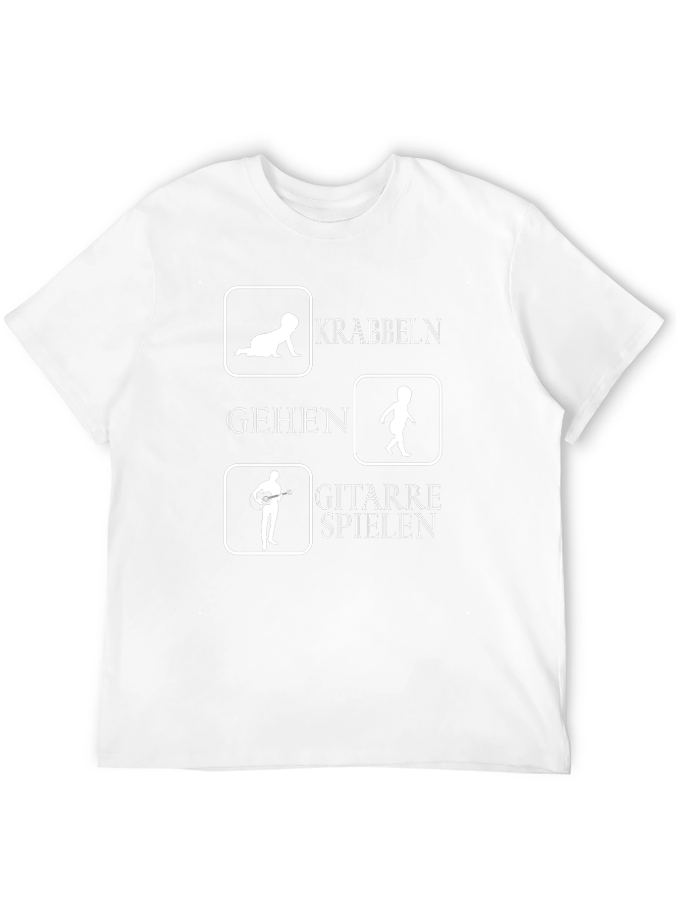 Funny German Evolution T-Shirt: Crawl Walk Guitar!