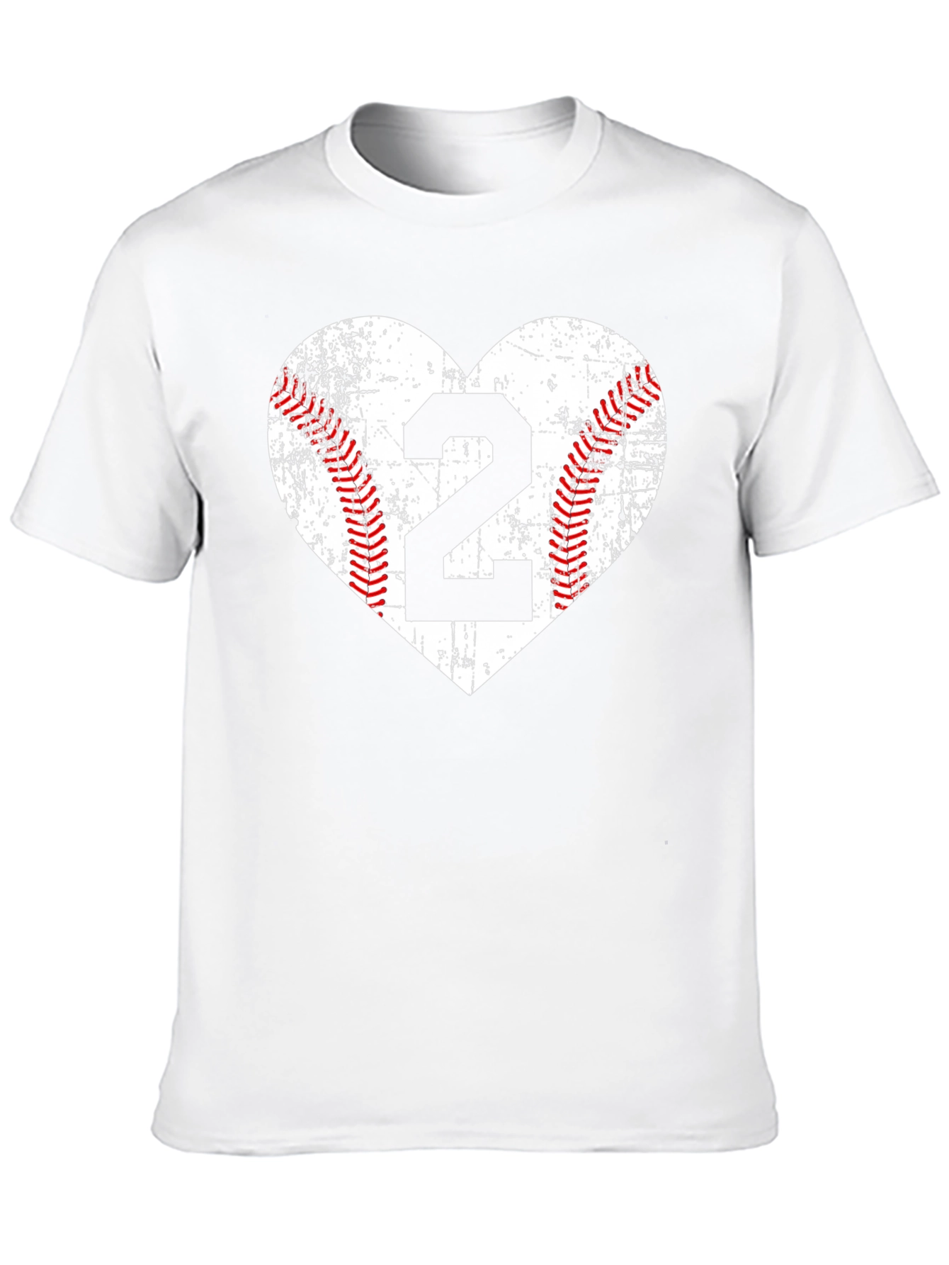 Baseball Number 2 Heart T-Shirt