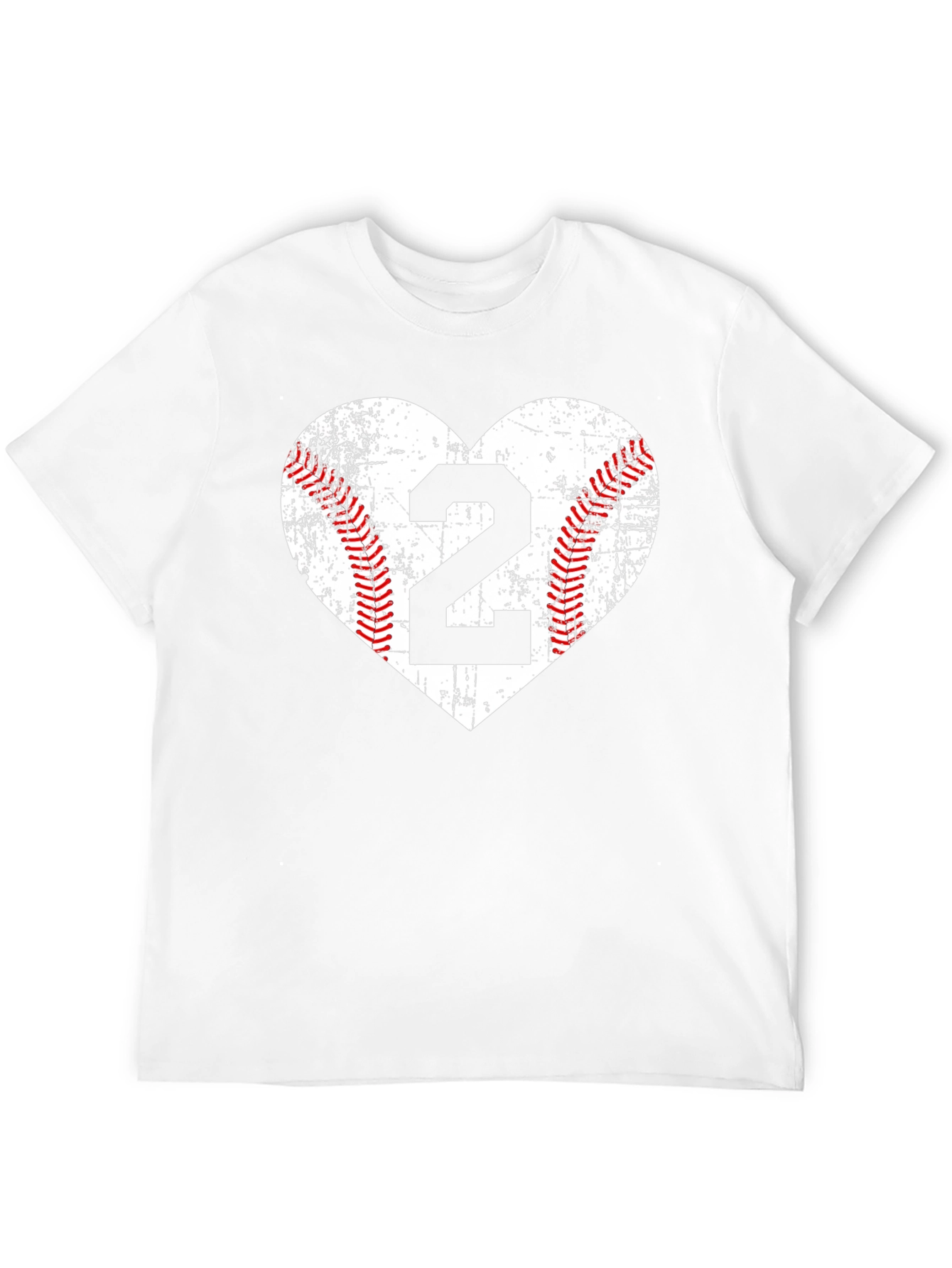 Baseball Number 2 Heart T-Shirt