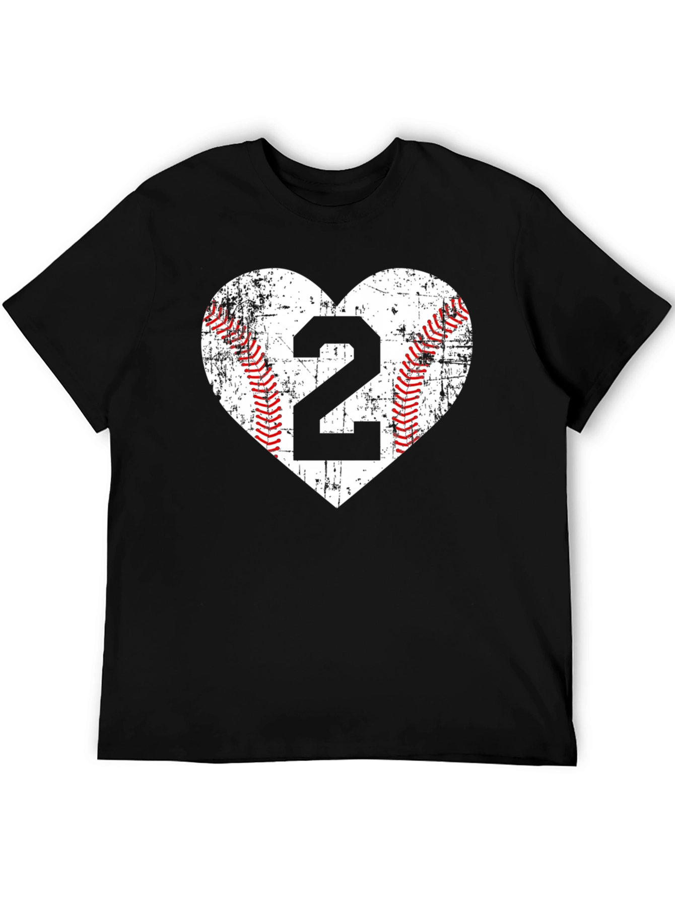 Baseball Number 2 Heart T-Shirt