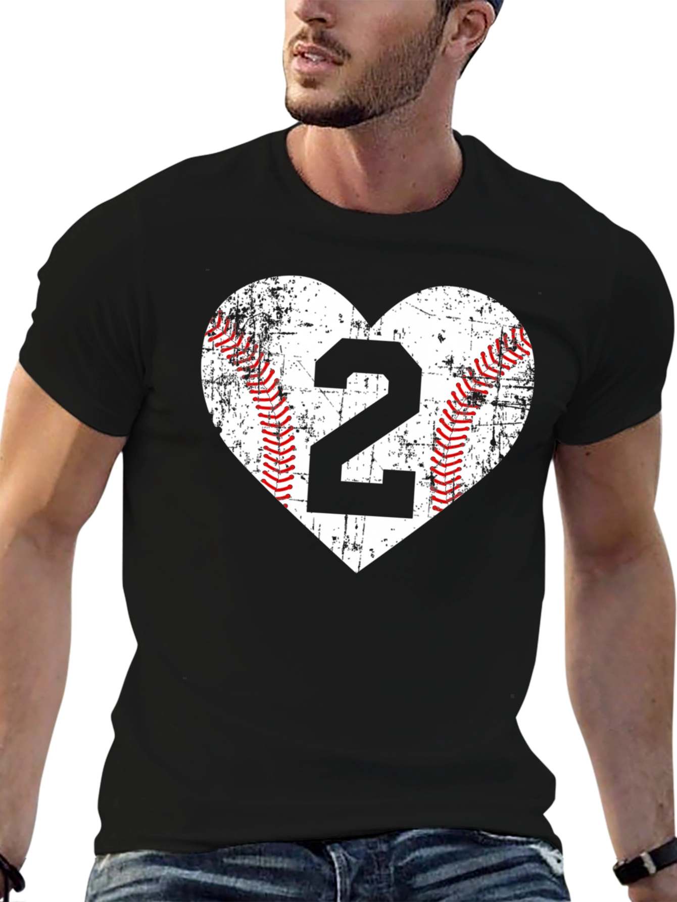 Baseball Number 2 Heart T-Shirt