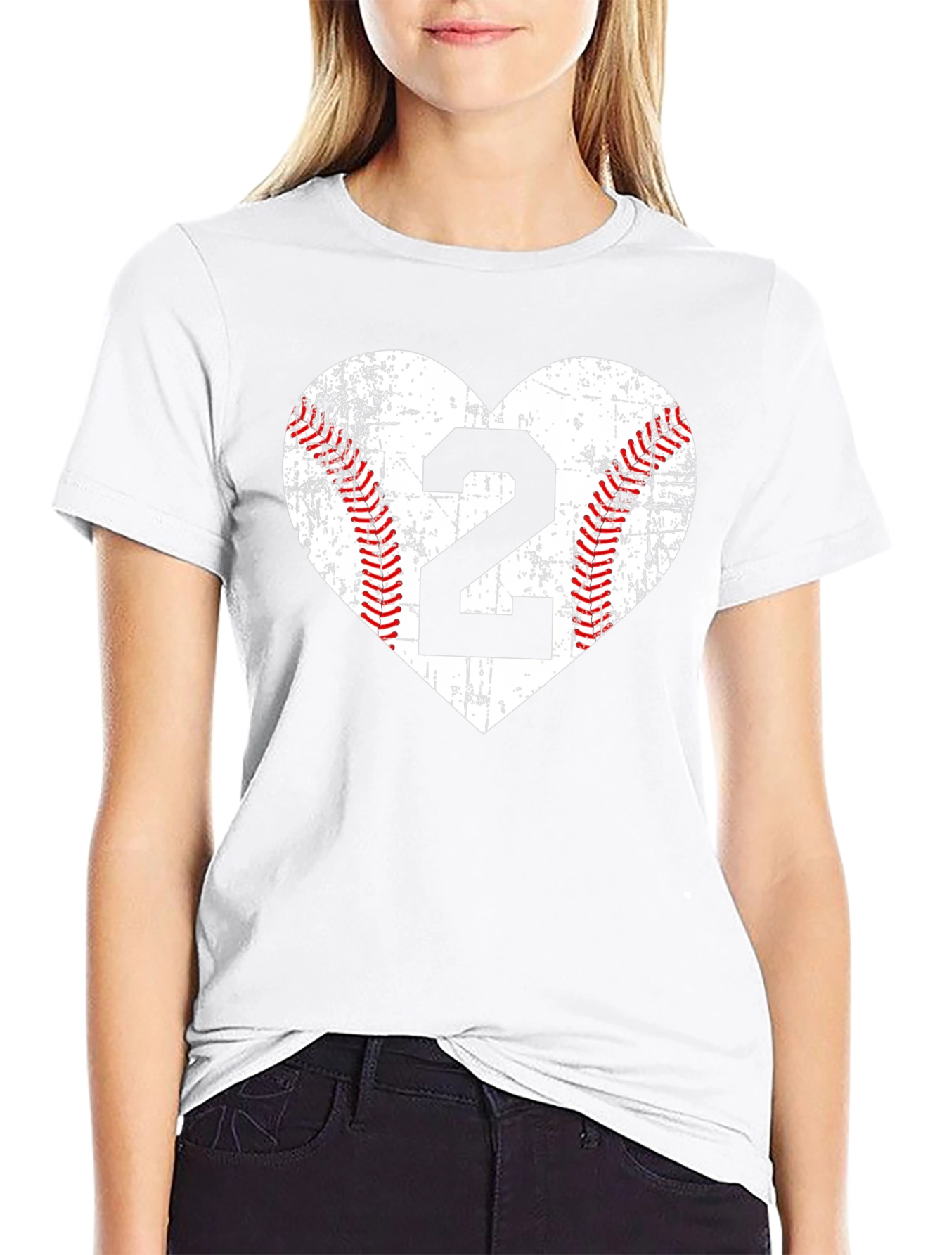 Baseball Number 2 Heart T-Shirt