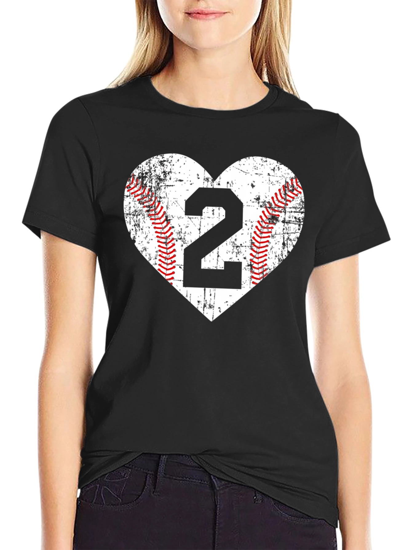 Baseball Number 2 Heart T-Shirt