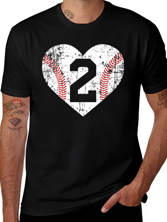 Baseball Number 2 Heart T-Shirt