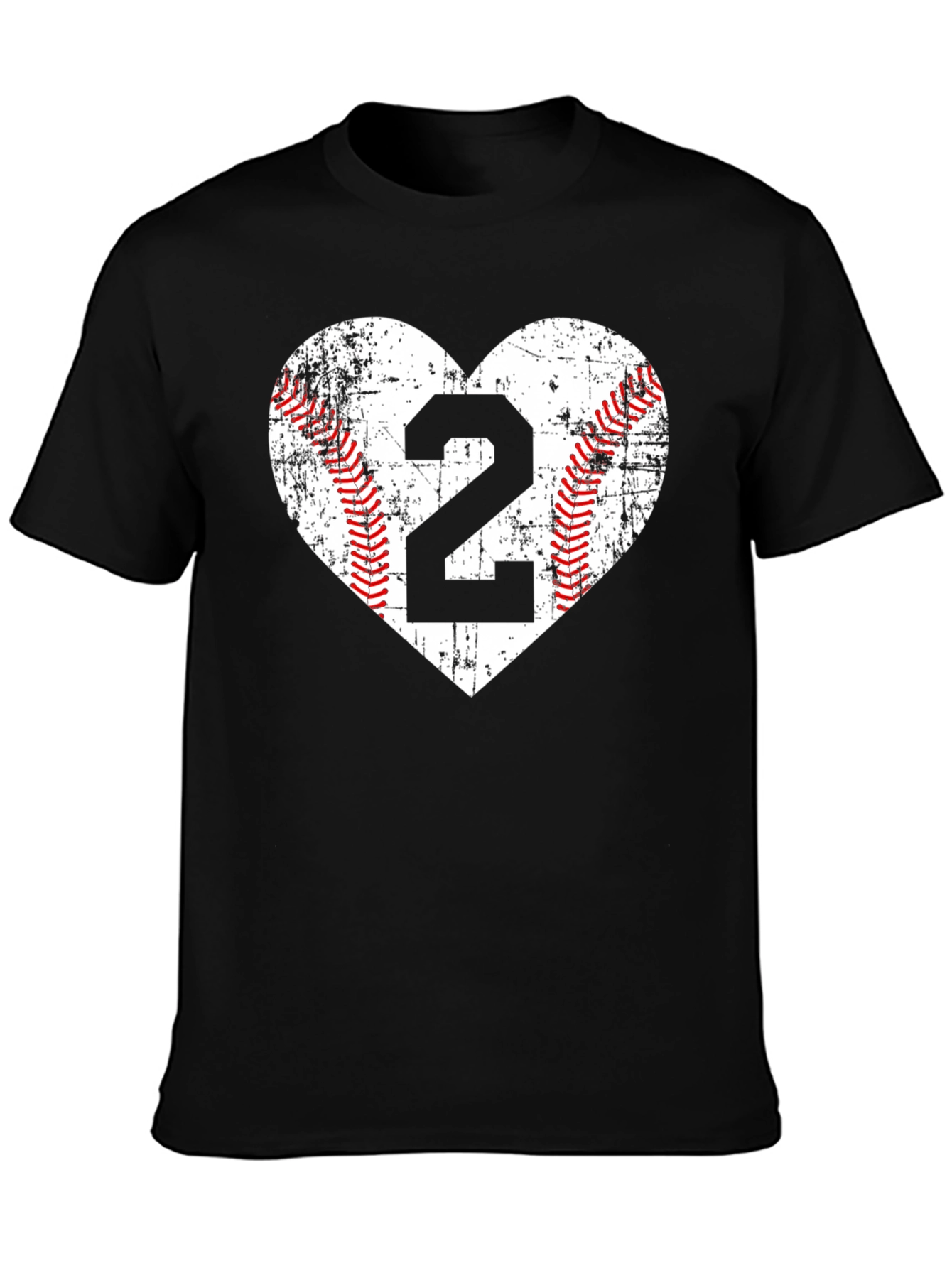 Baseball Number 2 Heart T-Shirt