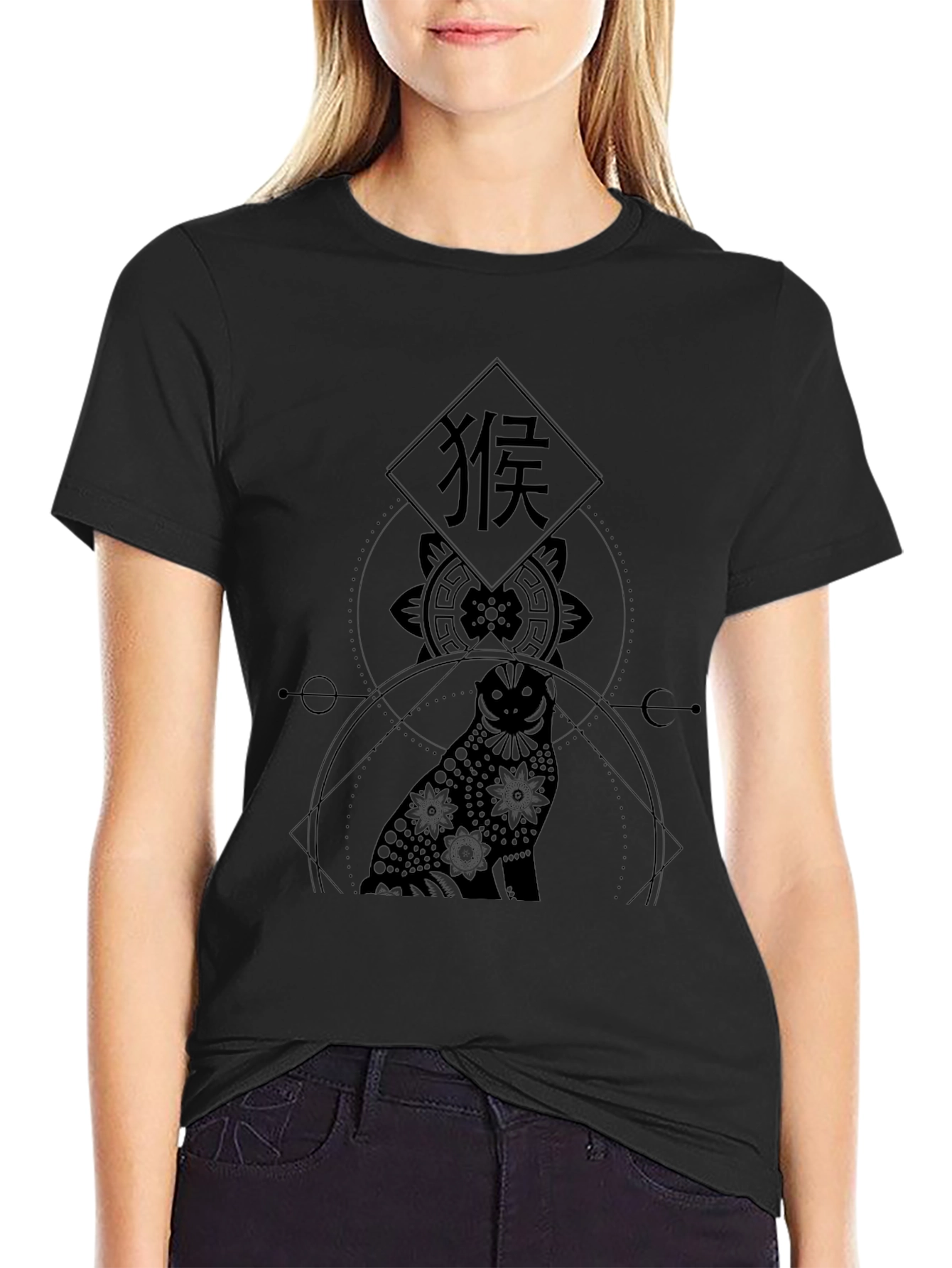 Geometric Owl Graphic Print T-Shirt - Stylish & Unique