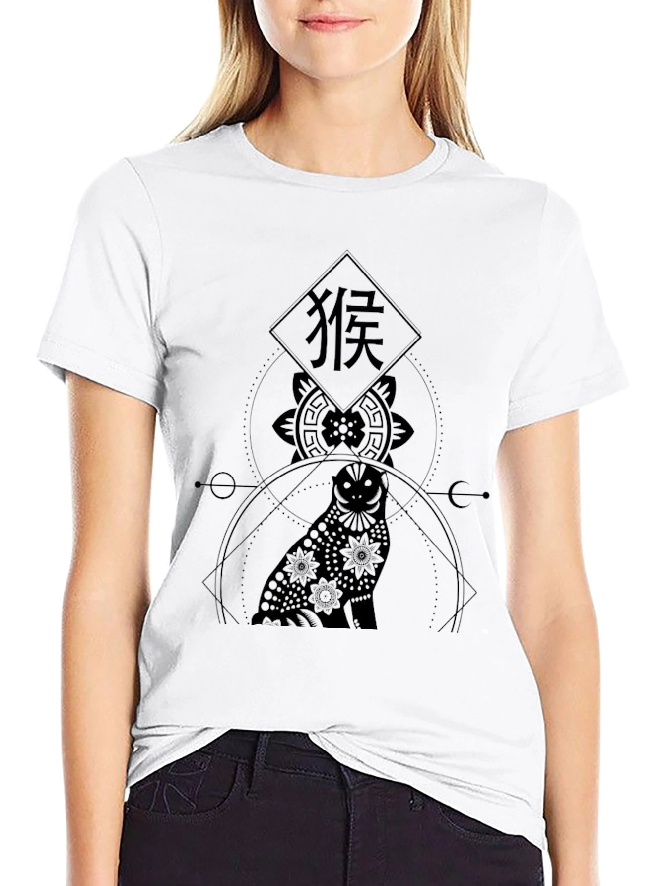 Geometric Owl Graphic Print T-Shirt - Stylish & Unique