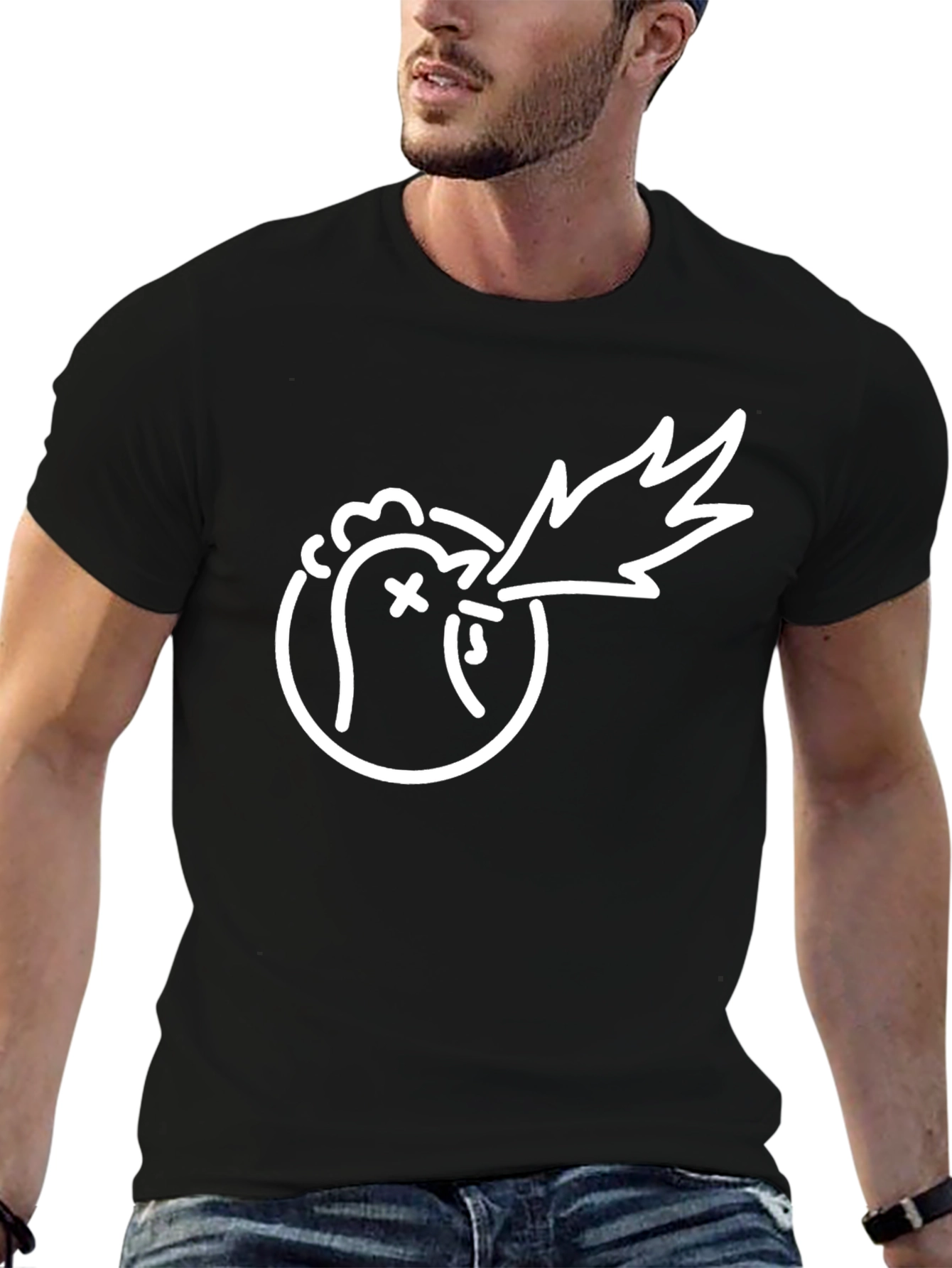 Cool Graphic Tee - Dragon Chicken Shirt