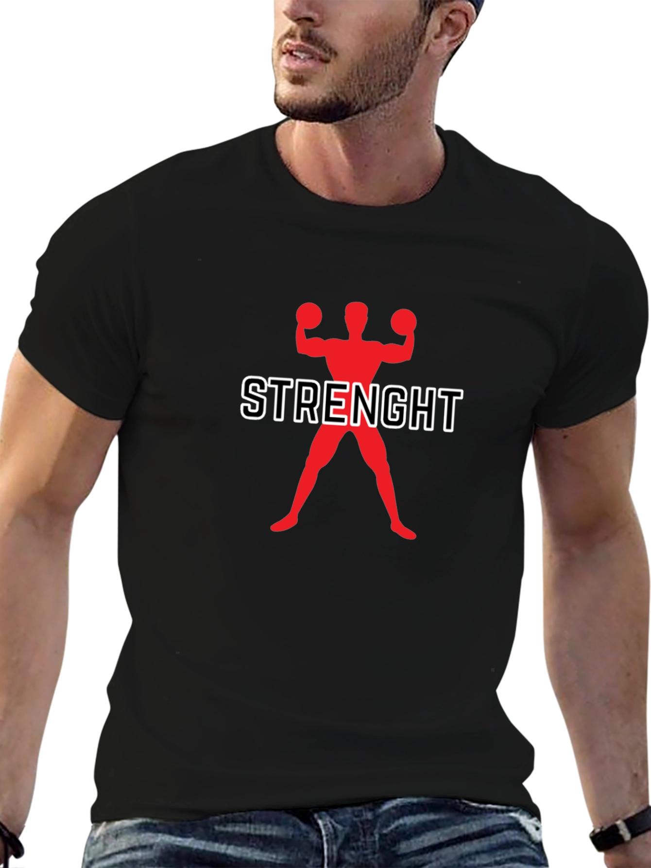 Strength Training Graphic Tee - Black