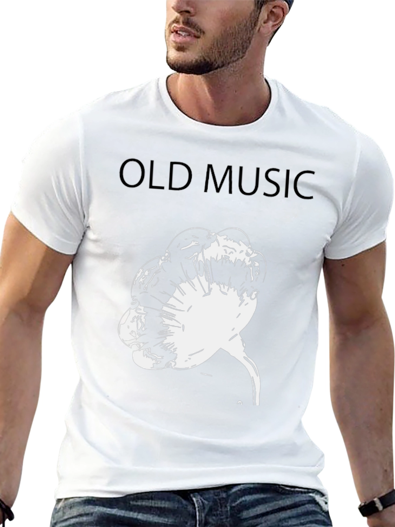 Retro Old Music Graphic Tee - Black