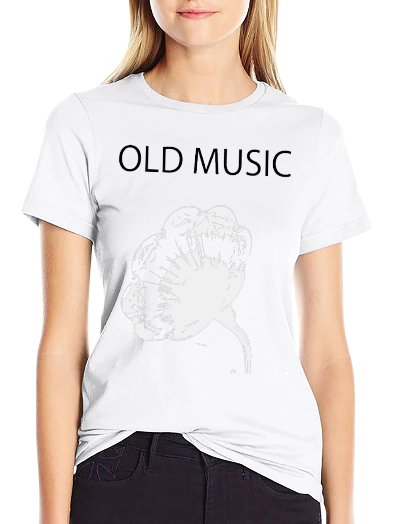 Retro Old Music Graphic Tee - Black