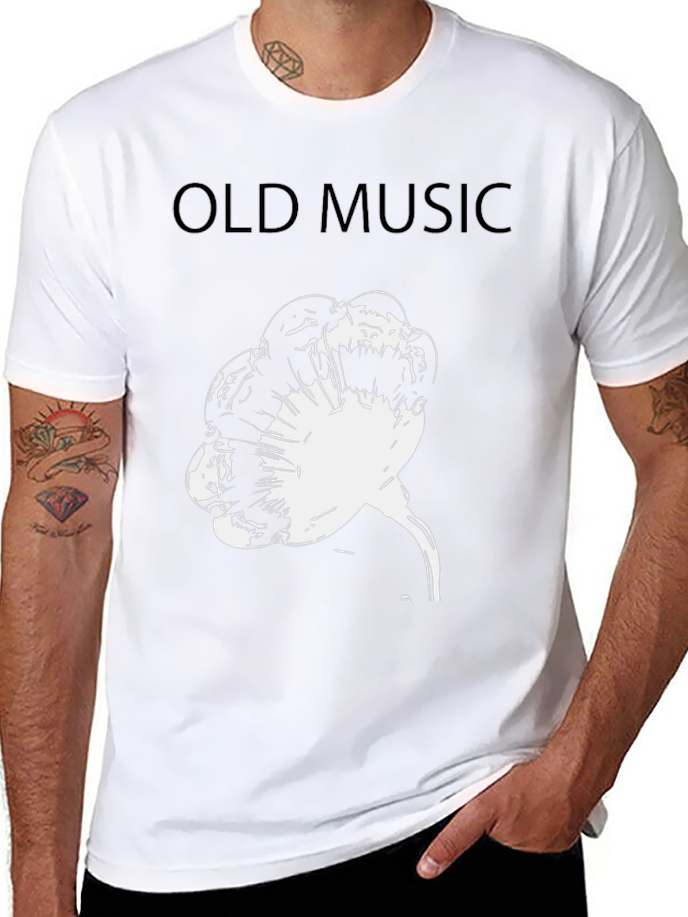 Retro Old Music Graphic Tee - Black