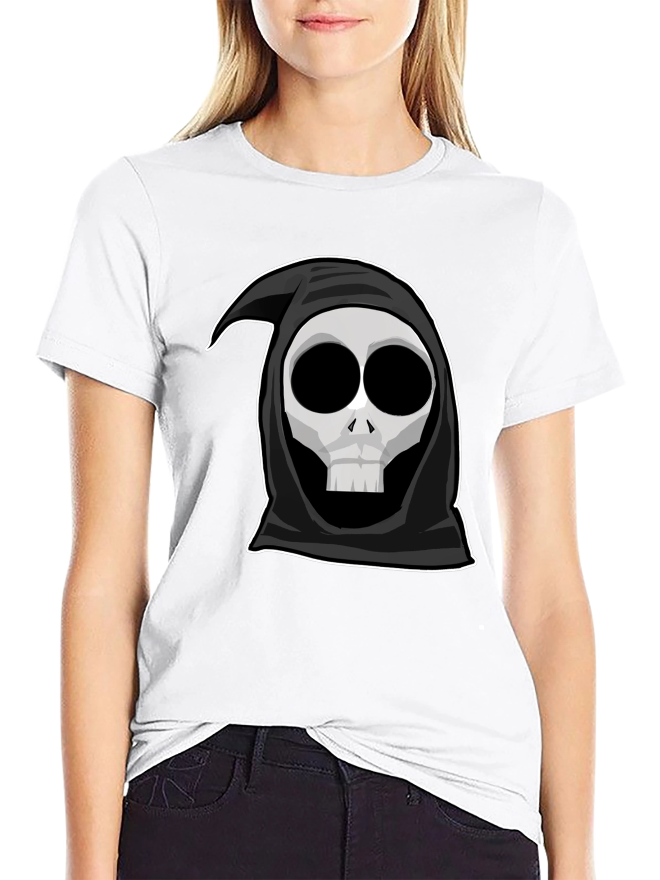Grim Reaper Graphic Tee - Cool Cartoon Skull Shirt
