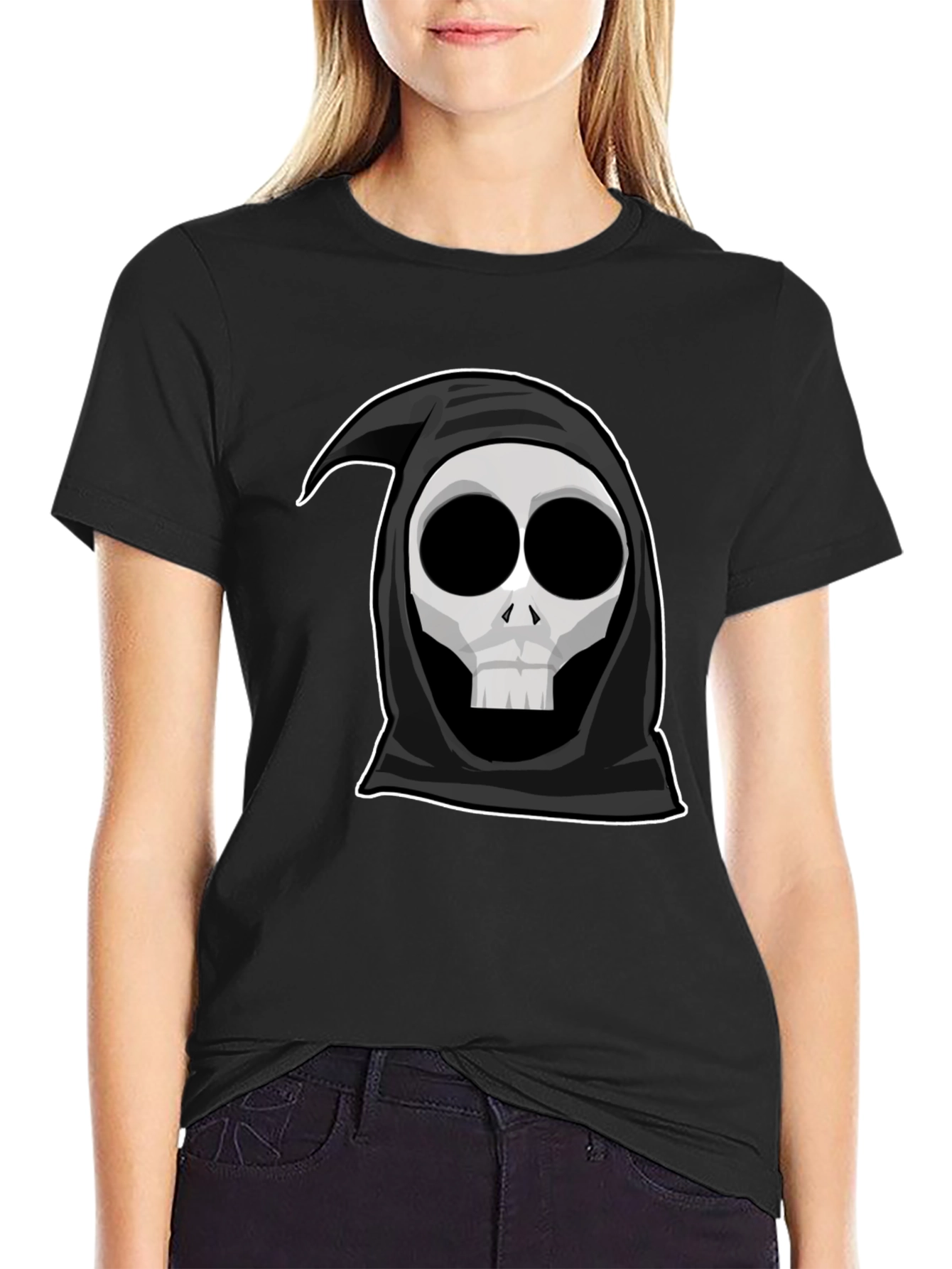 Grim Reaper Graphic Tee - Cool Cartoon Skull Shirt