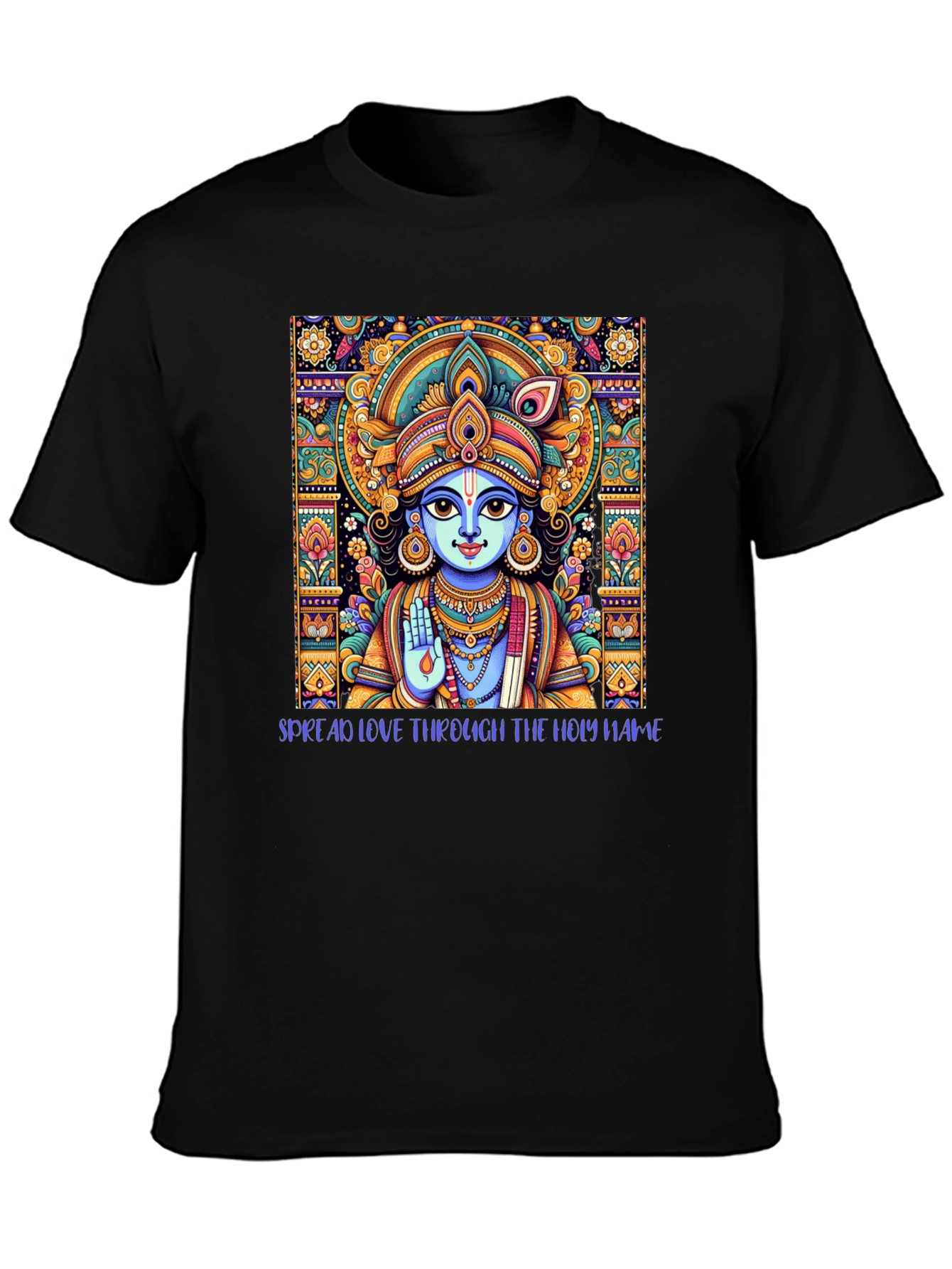 Krishna Art Black T-Shirt