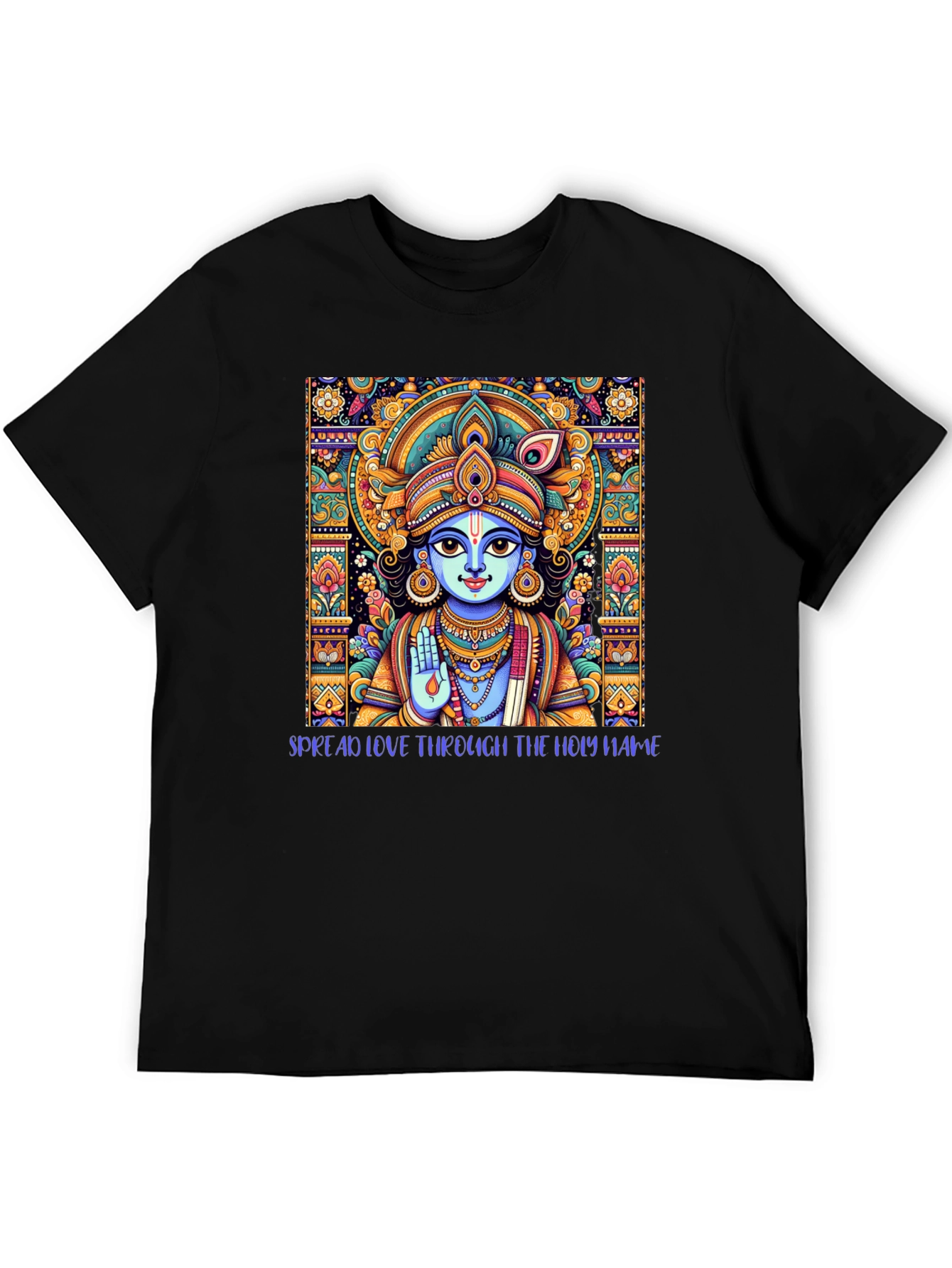 Krishna Art Black T-Shirt