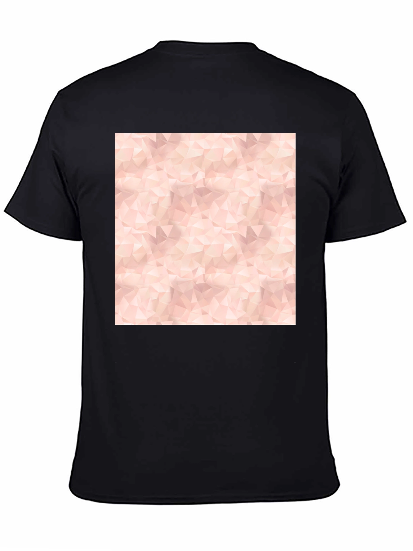 Geometric Print Tee - Modern Black Cotton Blend T-Shirt