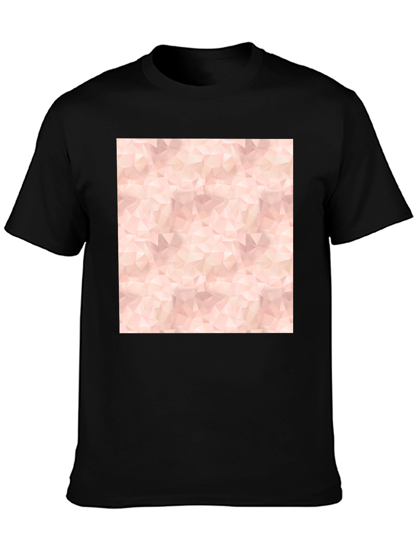 Geometric Print Tee - Modern Black Cotton Blend T-Shirt