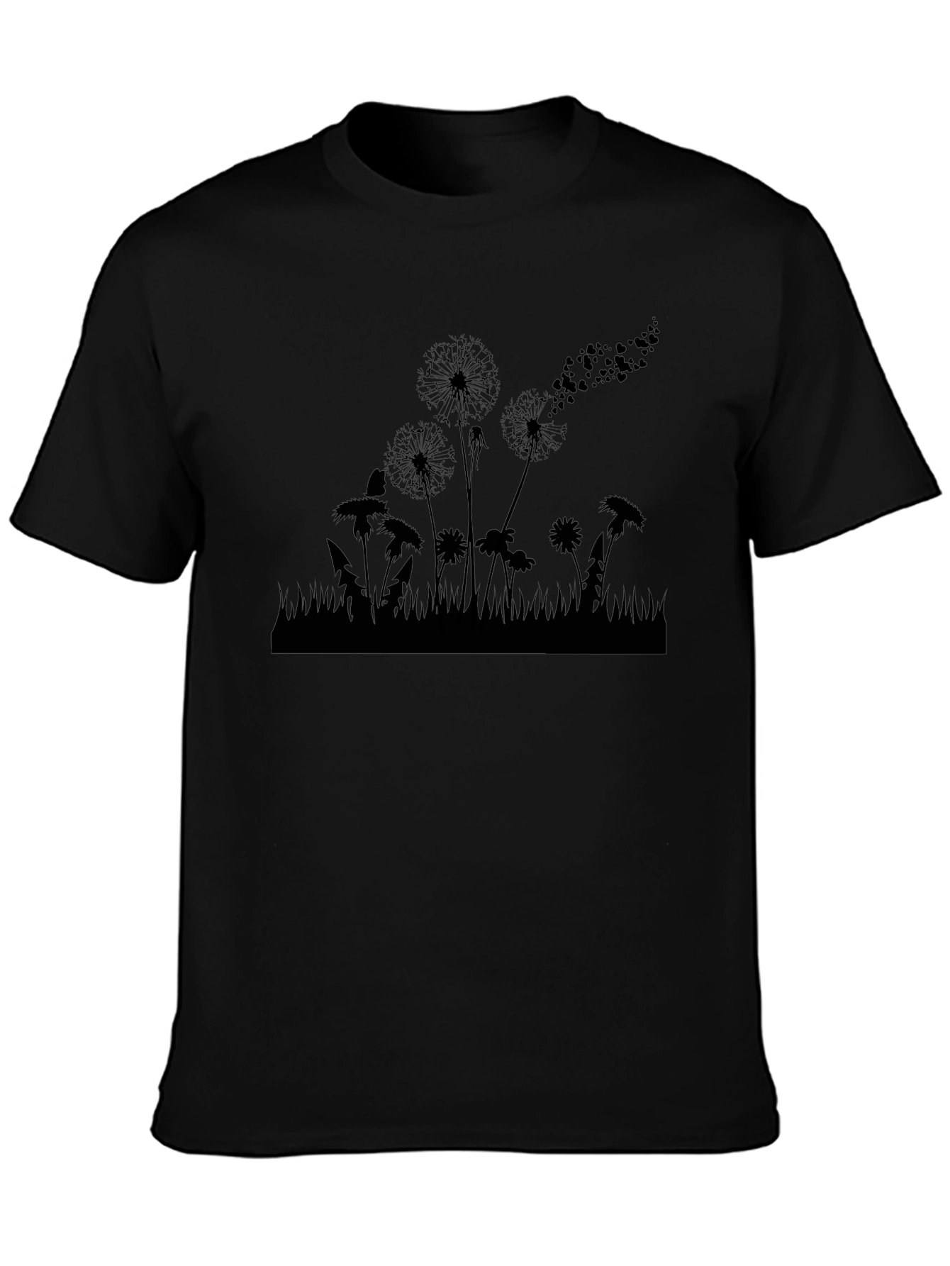 Dandelion Silhouette Black T-Shirt