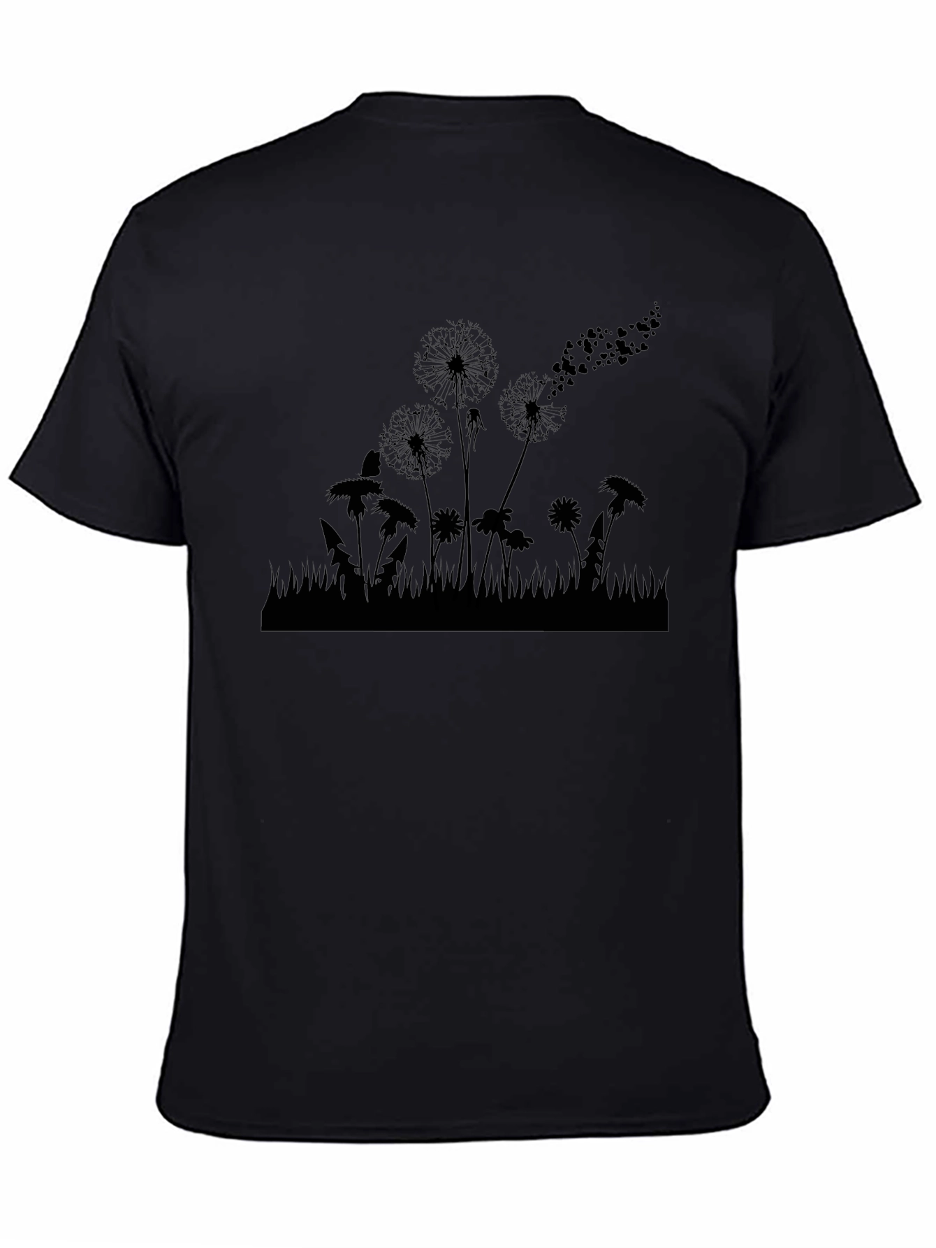 Dandelion Silhouette Black T-Shirt