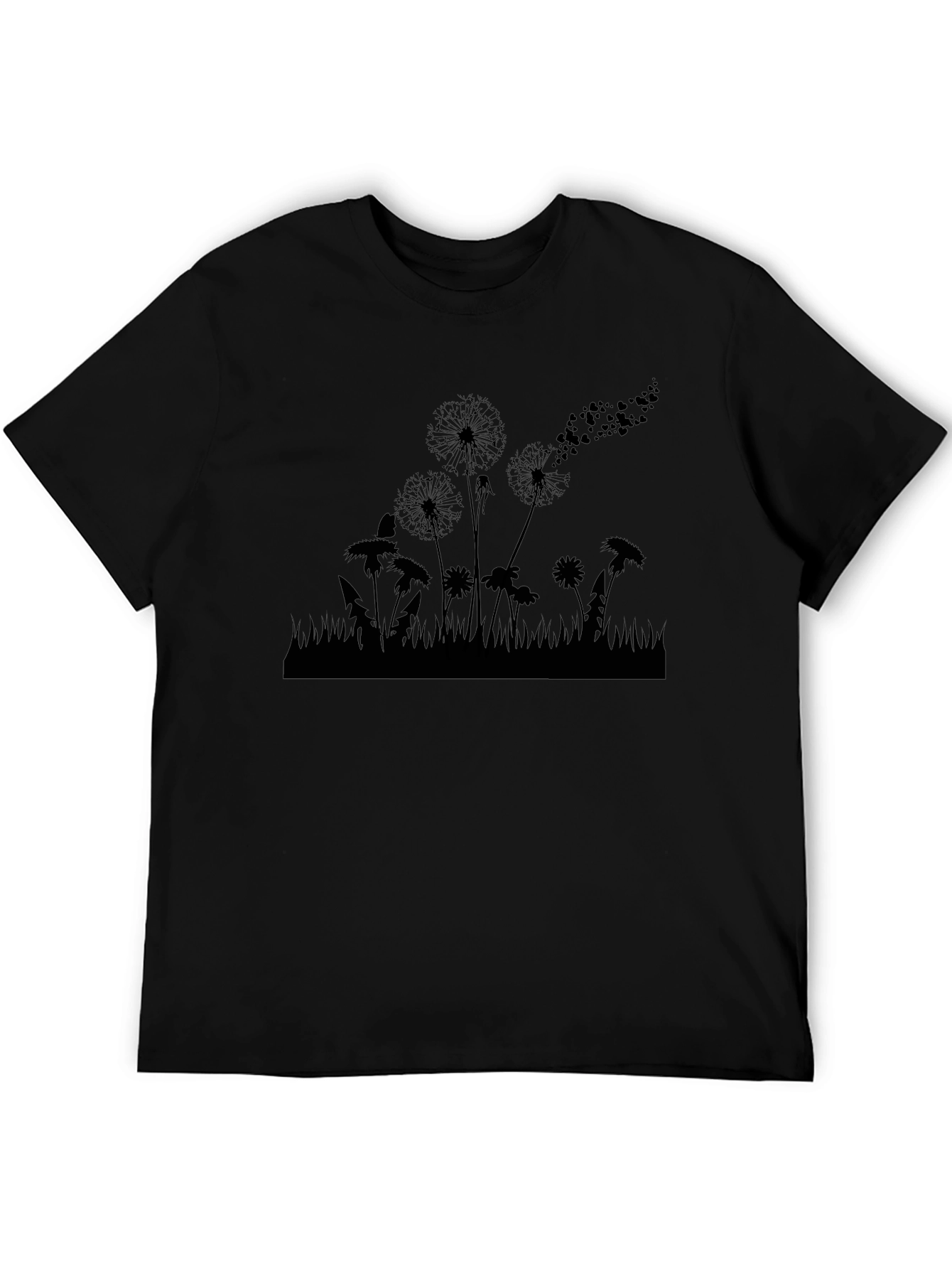 Dandelion Silhouette Black T-Shirt