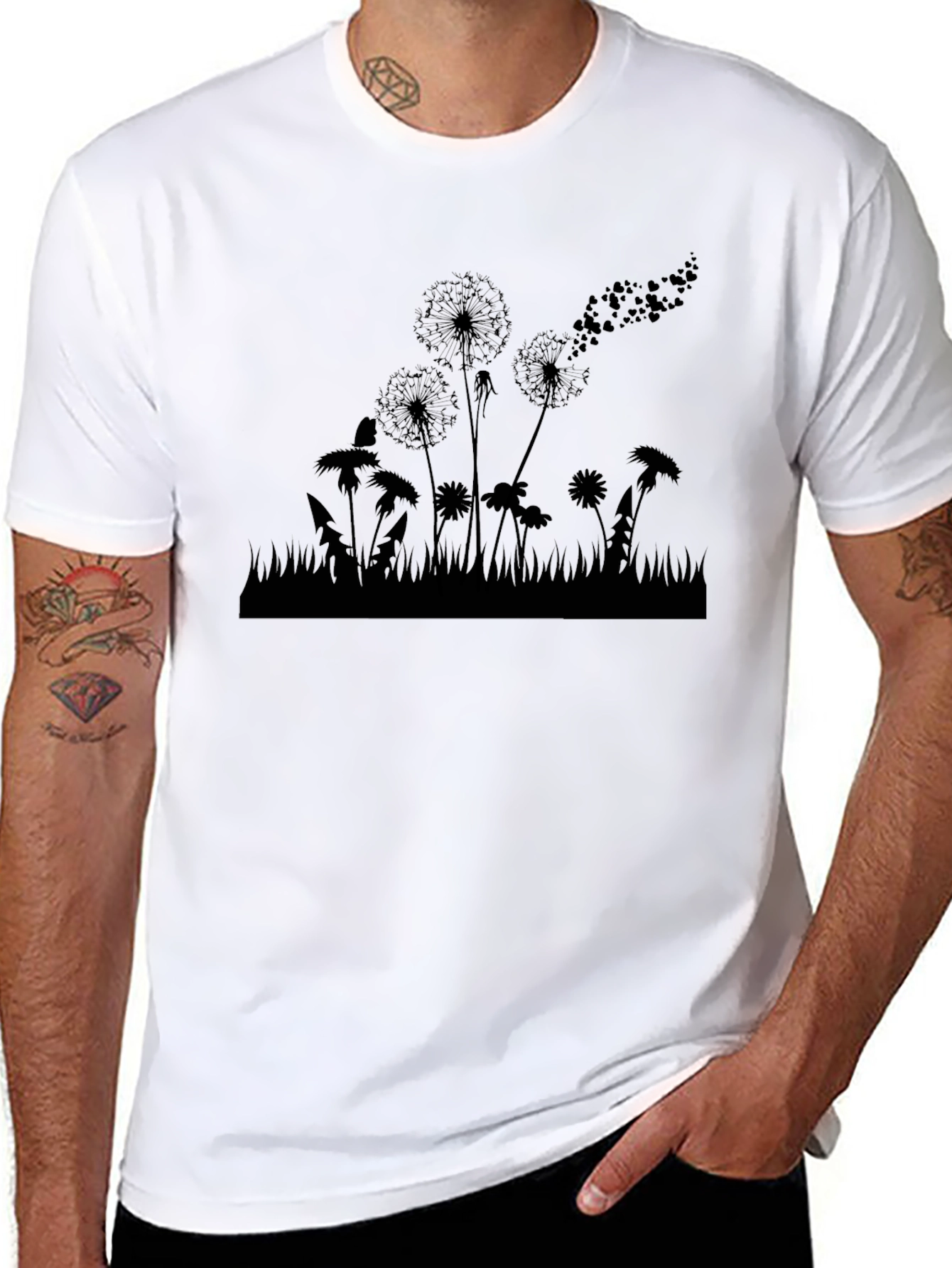 Dandelion Silhouette Black T-Shirt