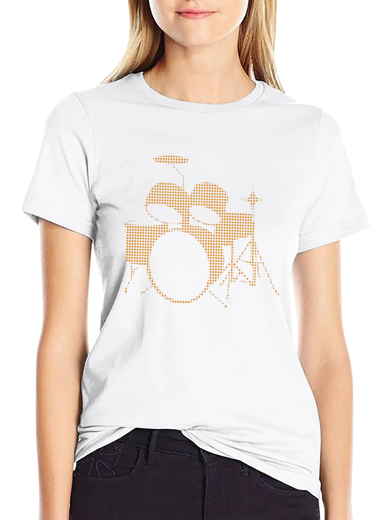 Black Drum Kit Graphic Tee - Music Lover T-Shirt