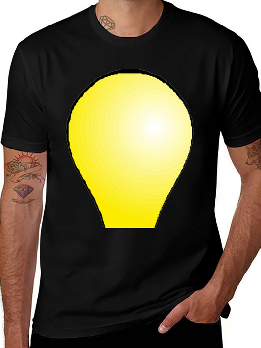 Modern Graphic Tee - Yellow Light Bulb Design