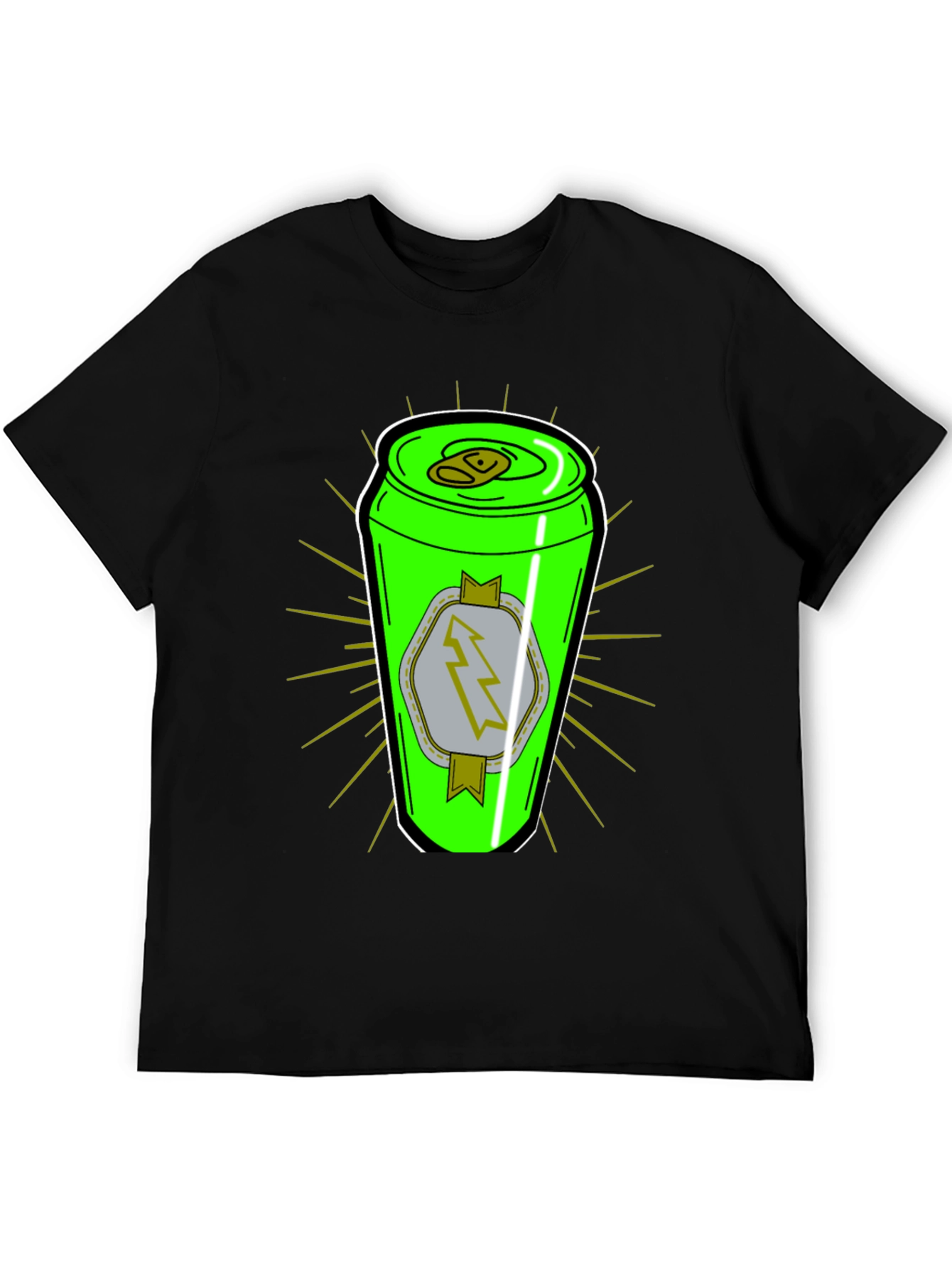 Graphic T-Shirt: Neon Energy Drink Can Design