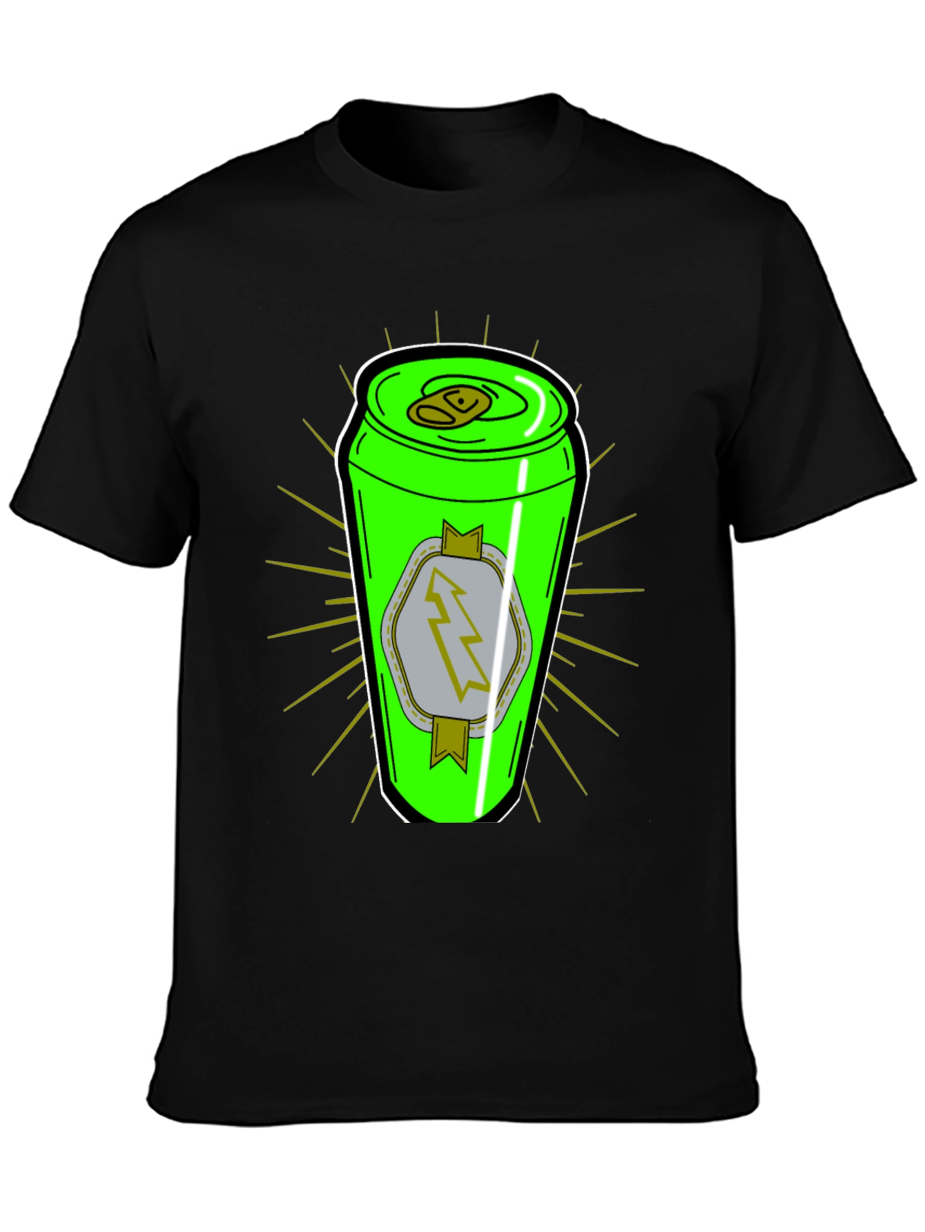 Graphic T-Shirt: Neon Energy Drink Can Design