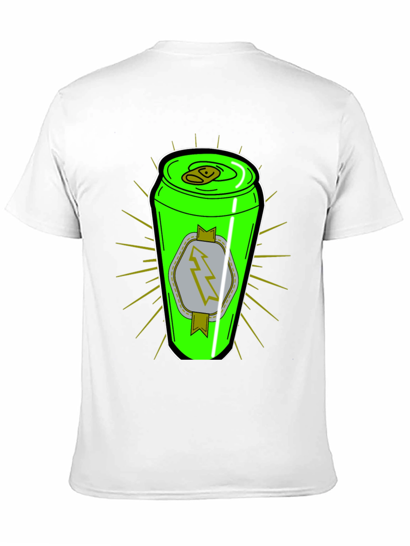 Graphic T-Shirt: Neon Energy Drink Can Design