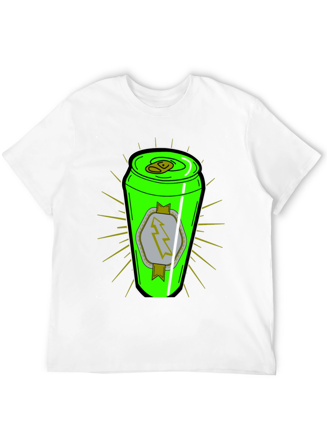 Graphic T-Shirt: Neon Energy Drink Can Design
