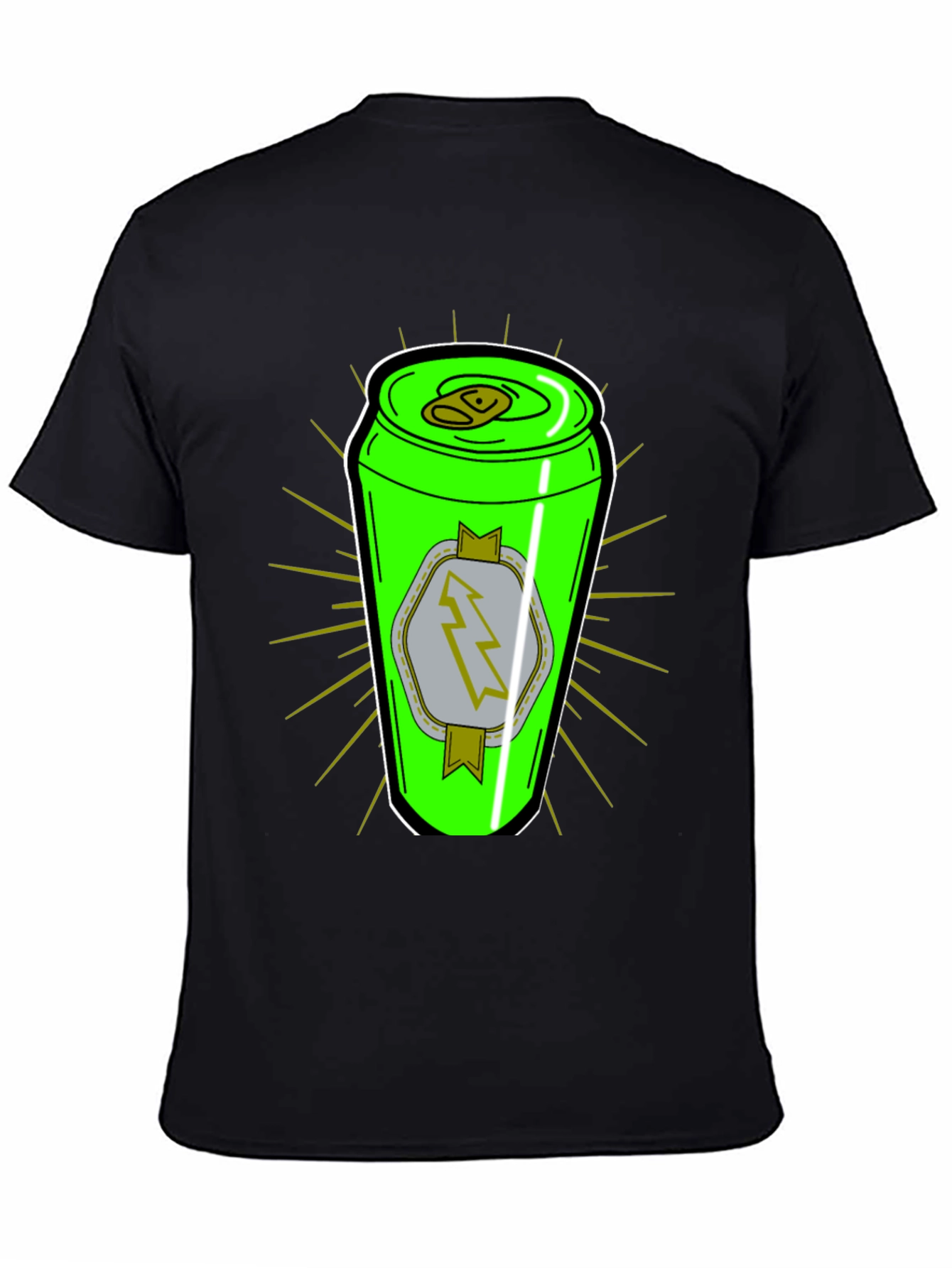 Graphic T-Shirt: Neon Energy Drink Can Design