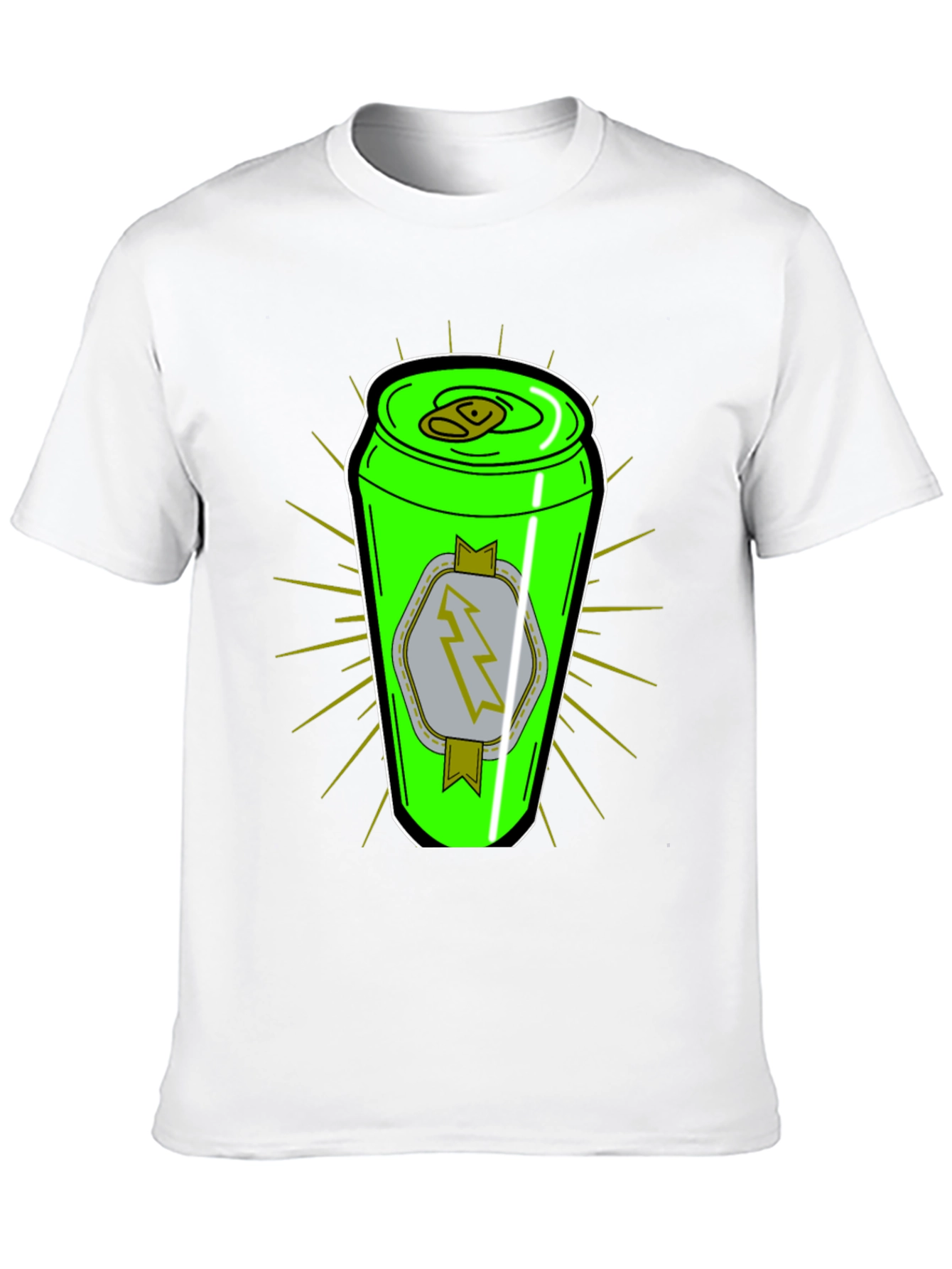 Graphic T-Shirt: Neon Energy Drink Can Design