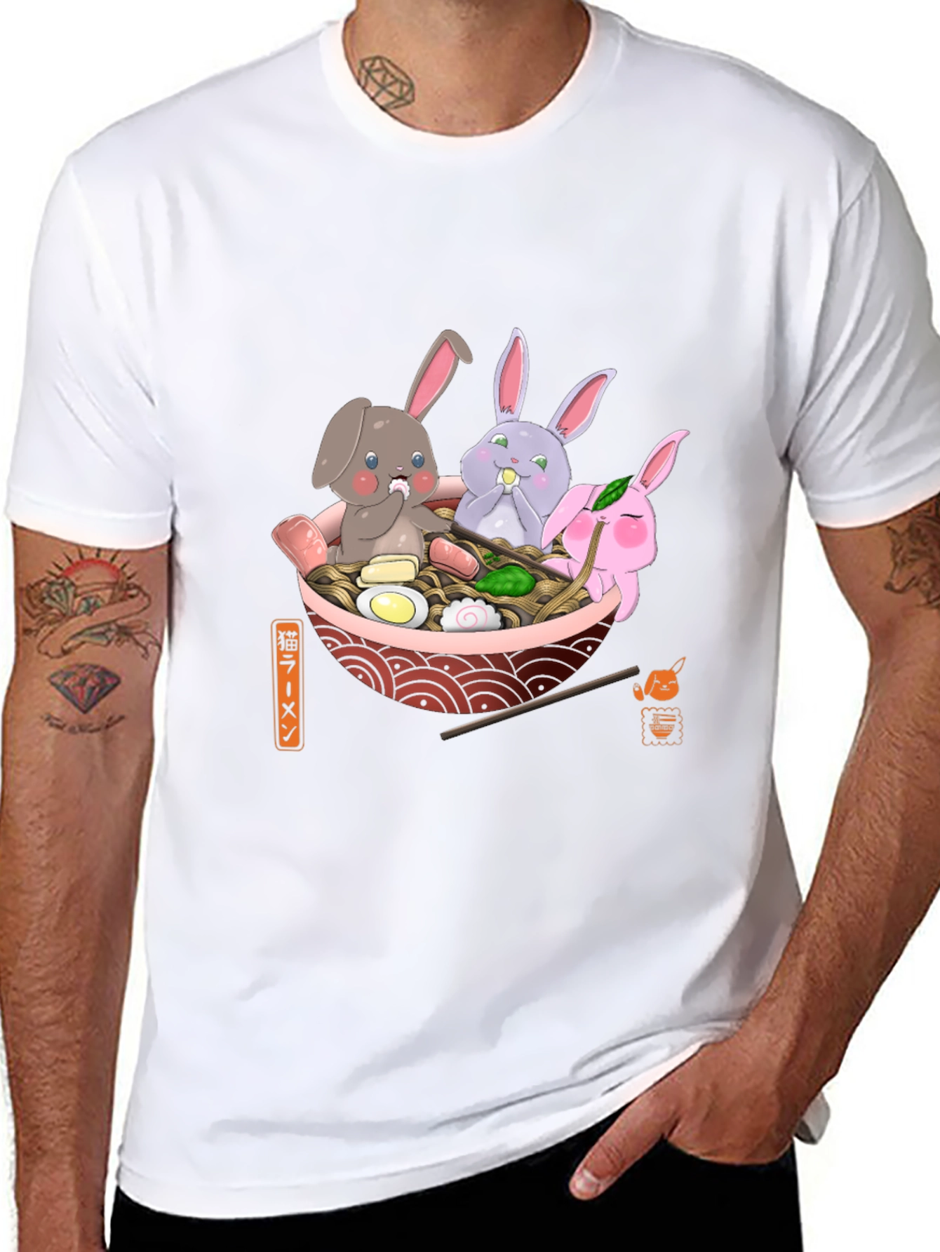 Ramen Bunny T-Shirt - Cute Kawaii Design