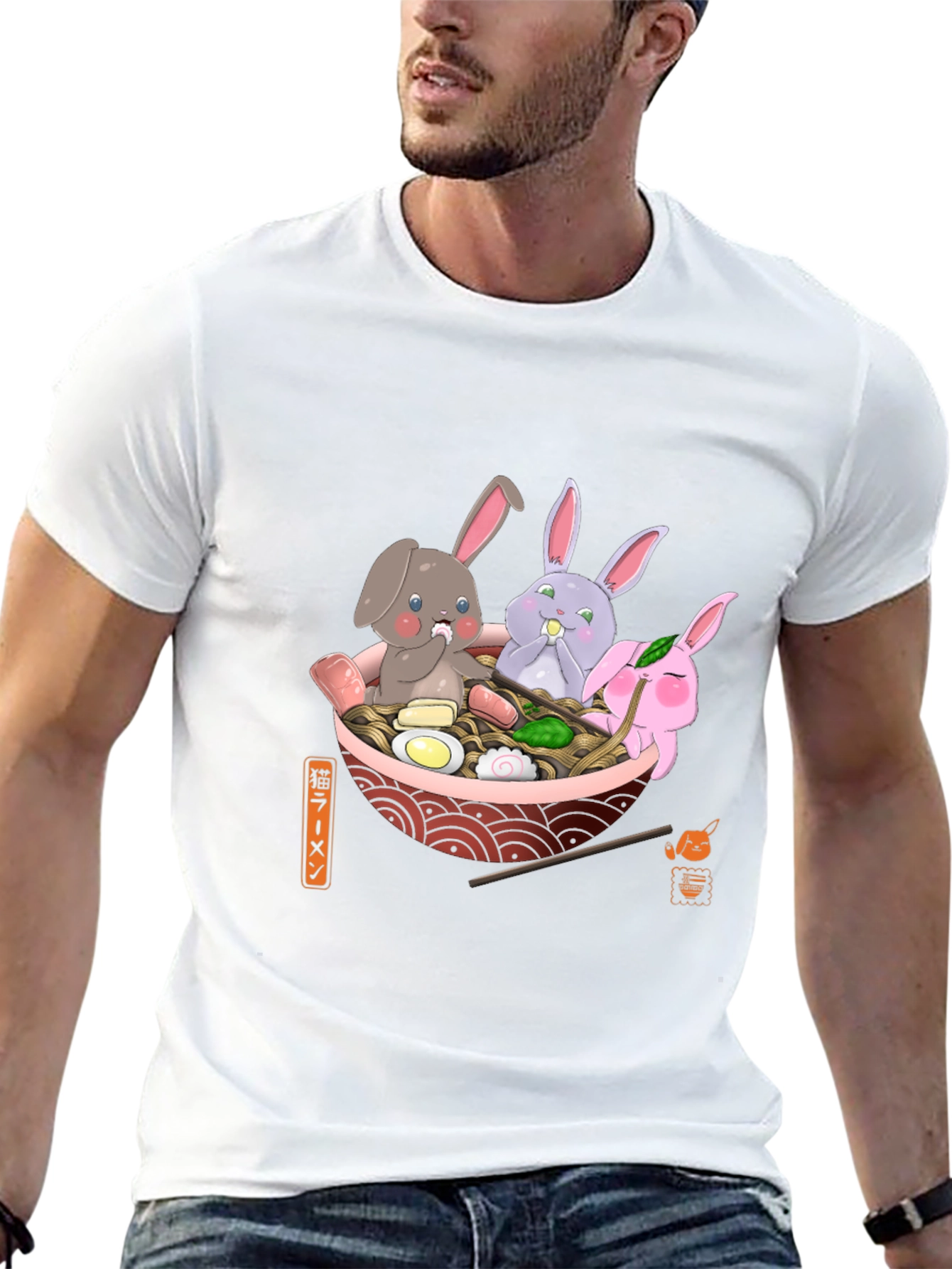 Ramen Bunny T-Shirt - Cute Kawaii Design