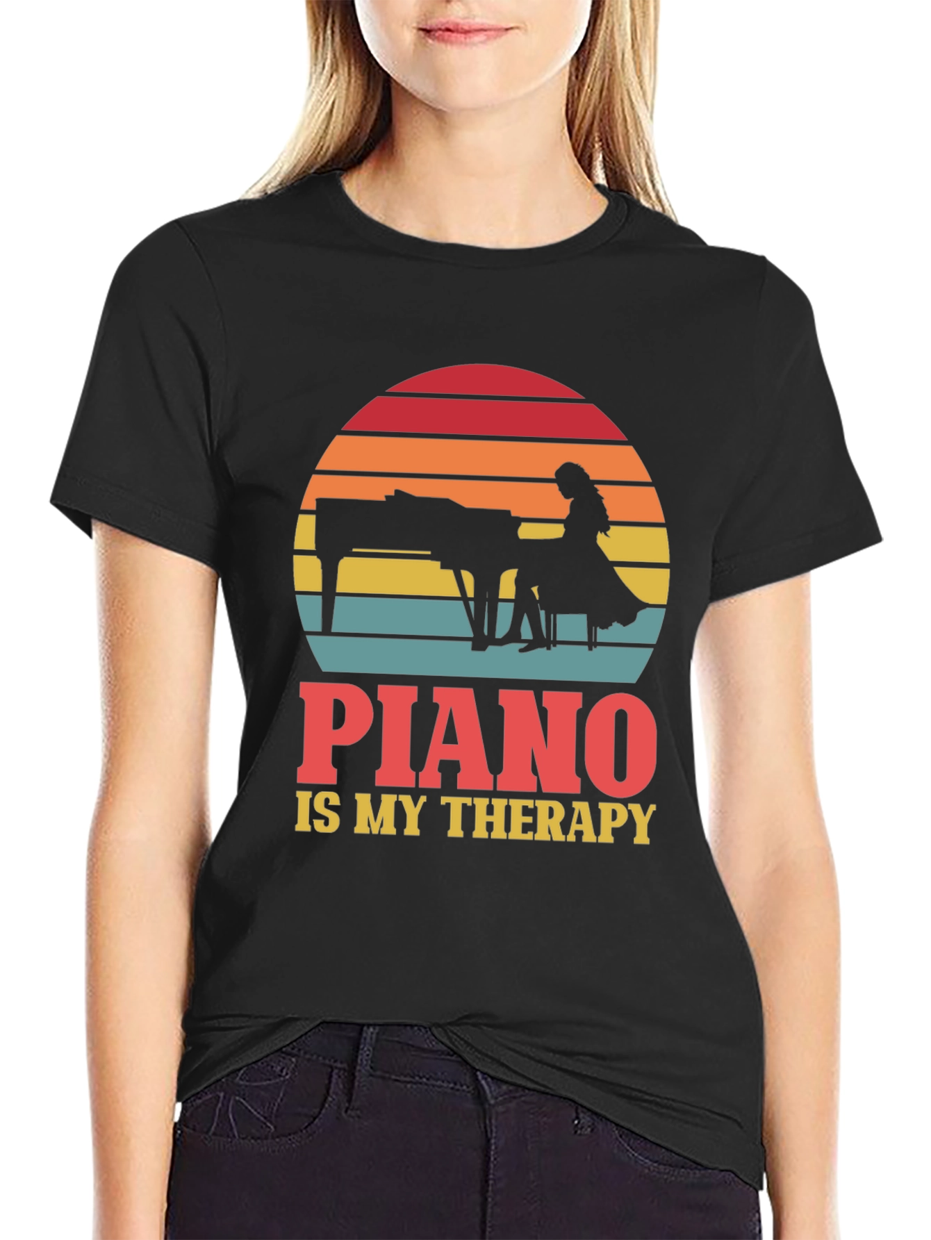 Piano is My Therapy T-Shirt - Musician Gift Tee
