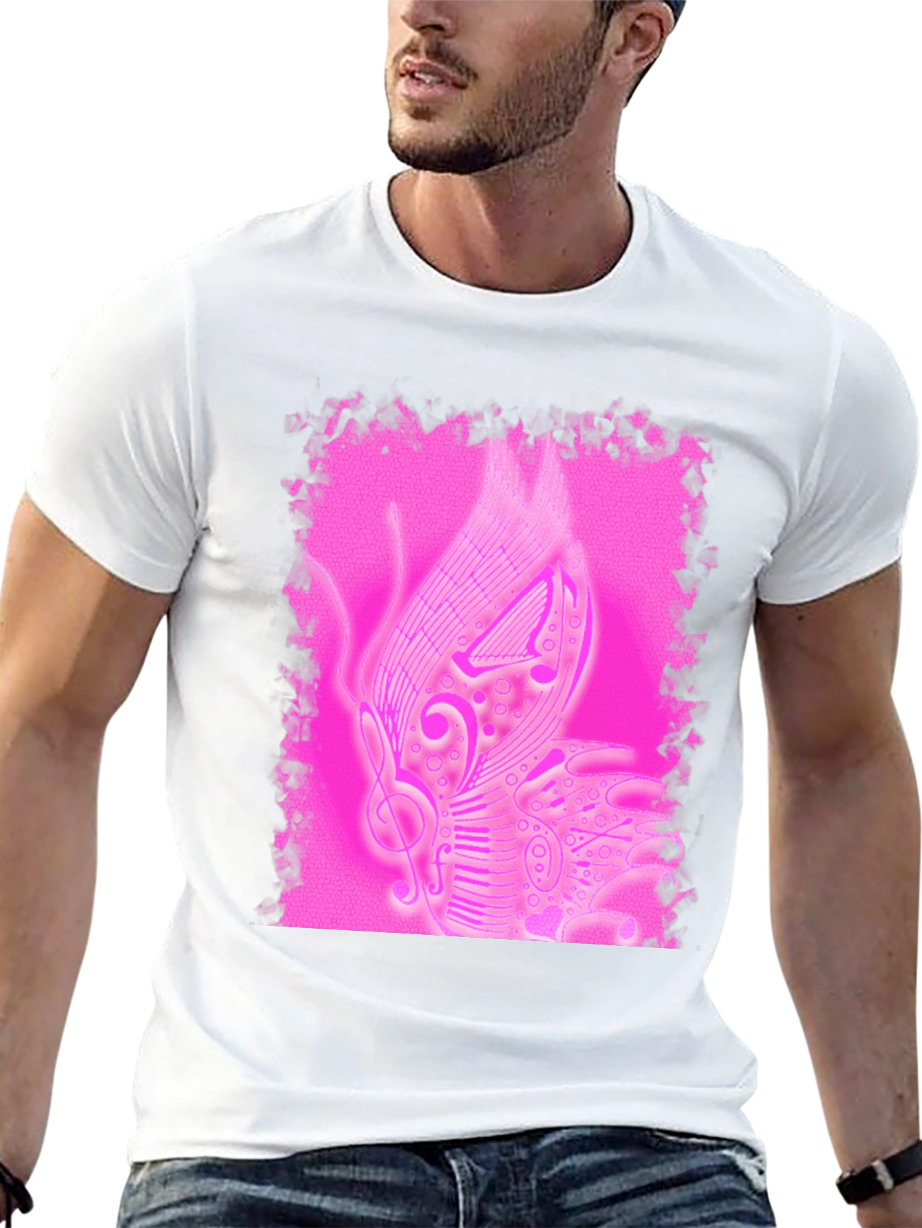 Musical Butterfly Graphic Tee - Black