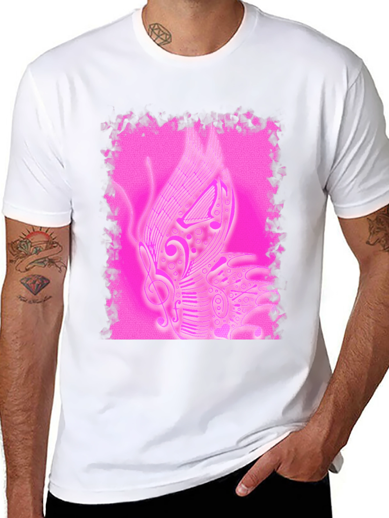 Musical Butterfly Graphic Tee - Black