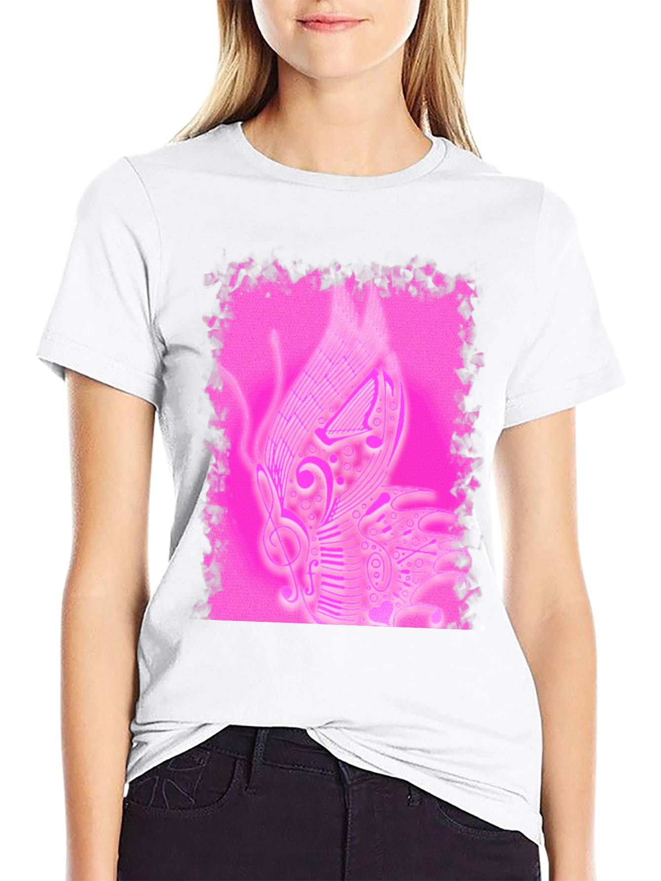 Musical Butterfly Graphic Tee - Black