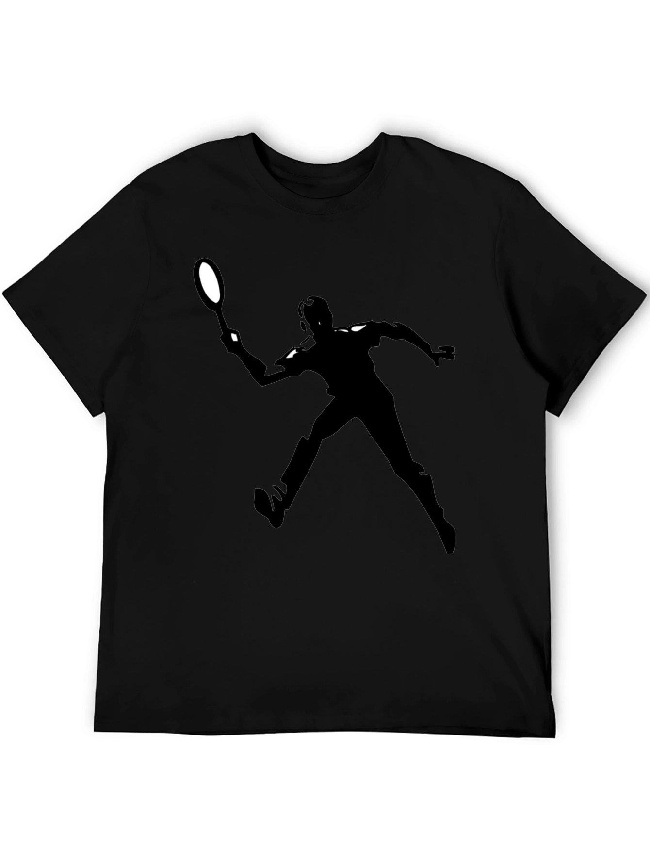 Tennis Player Graphic Tee - Black