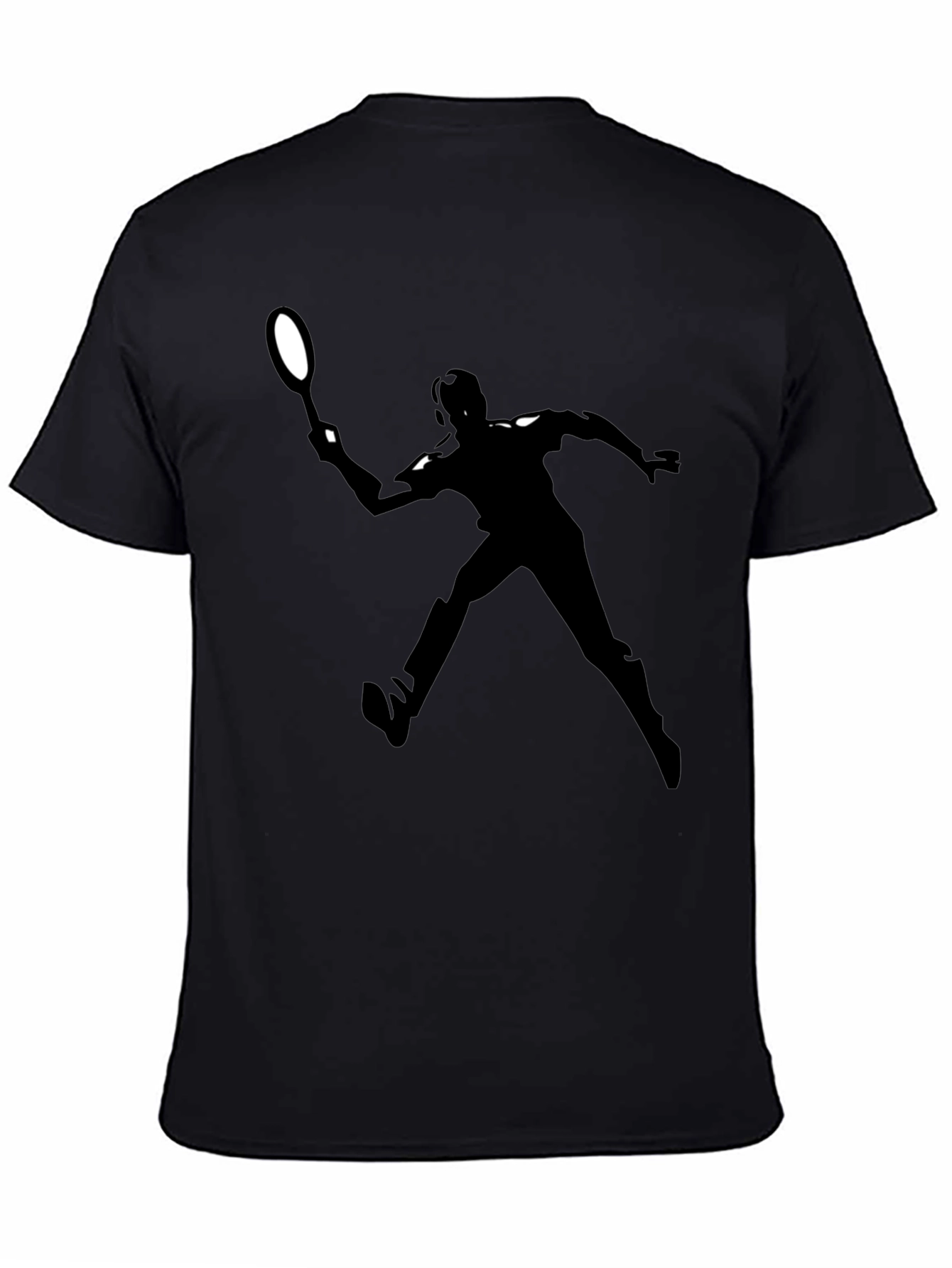 Tennis Player Graphic Tee - Black