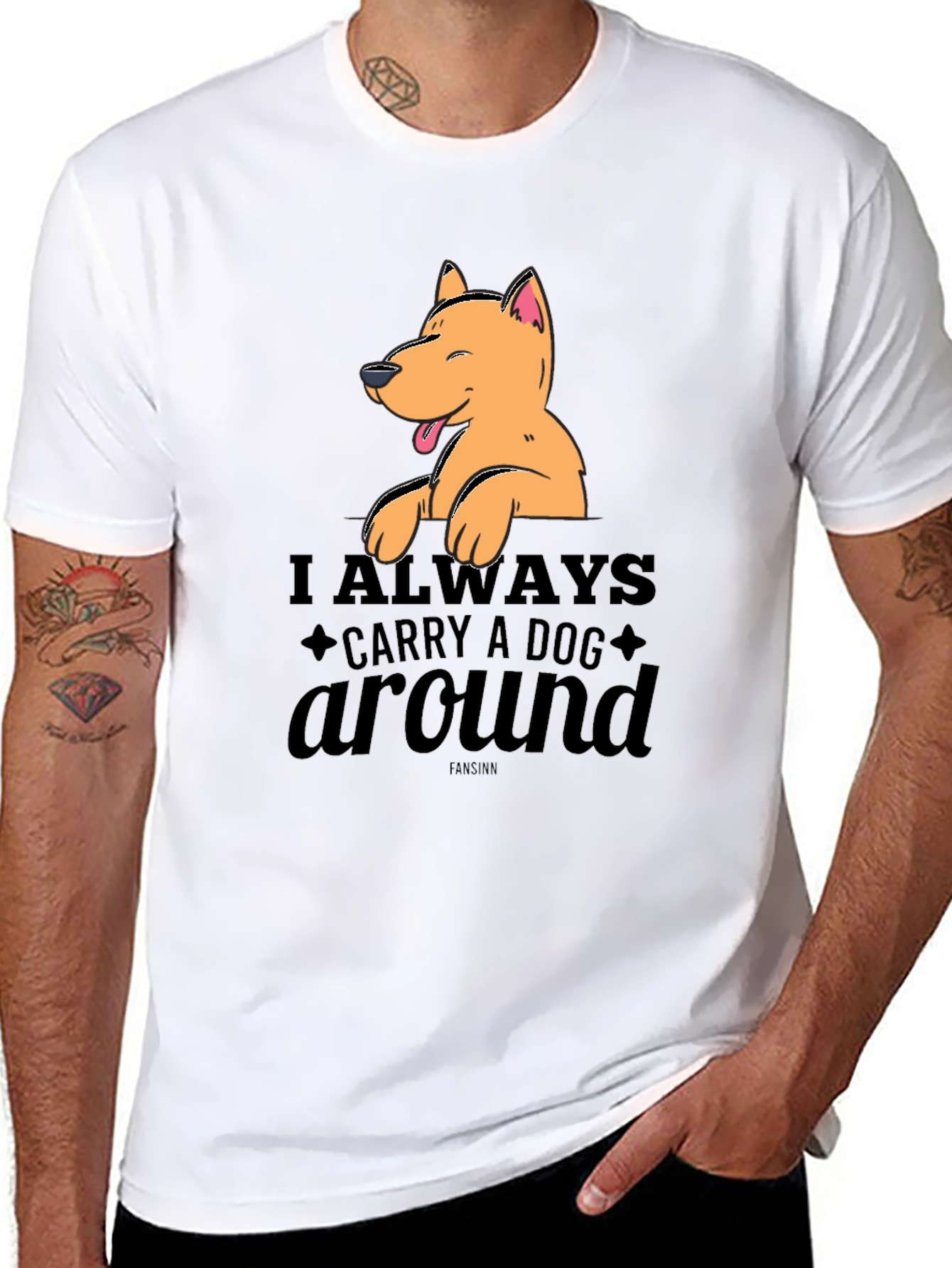 Dog Lovers Tee: Always Carry a Dog Around