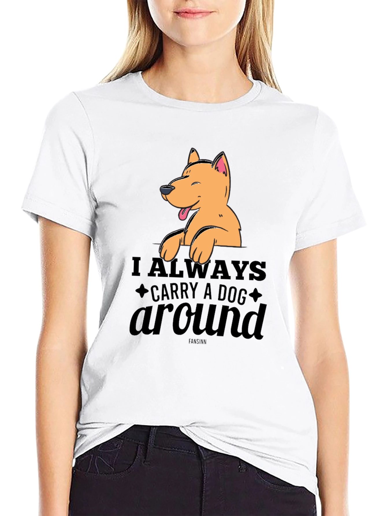 Dog Lovers Tee: Always Carry a Dog Around
