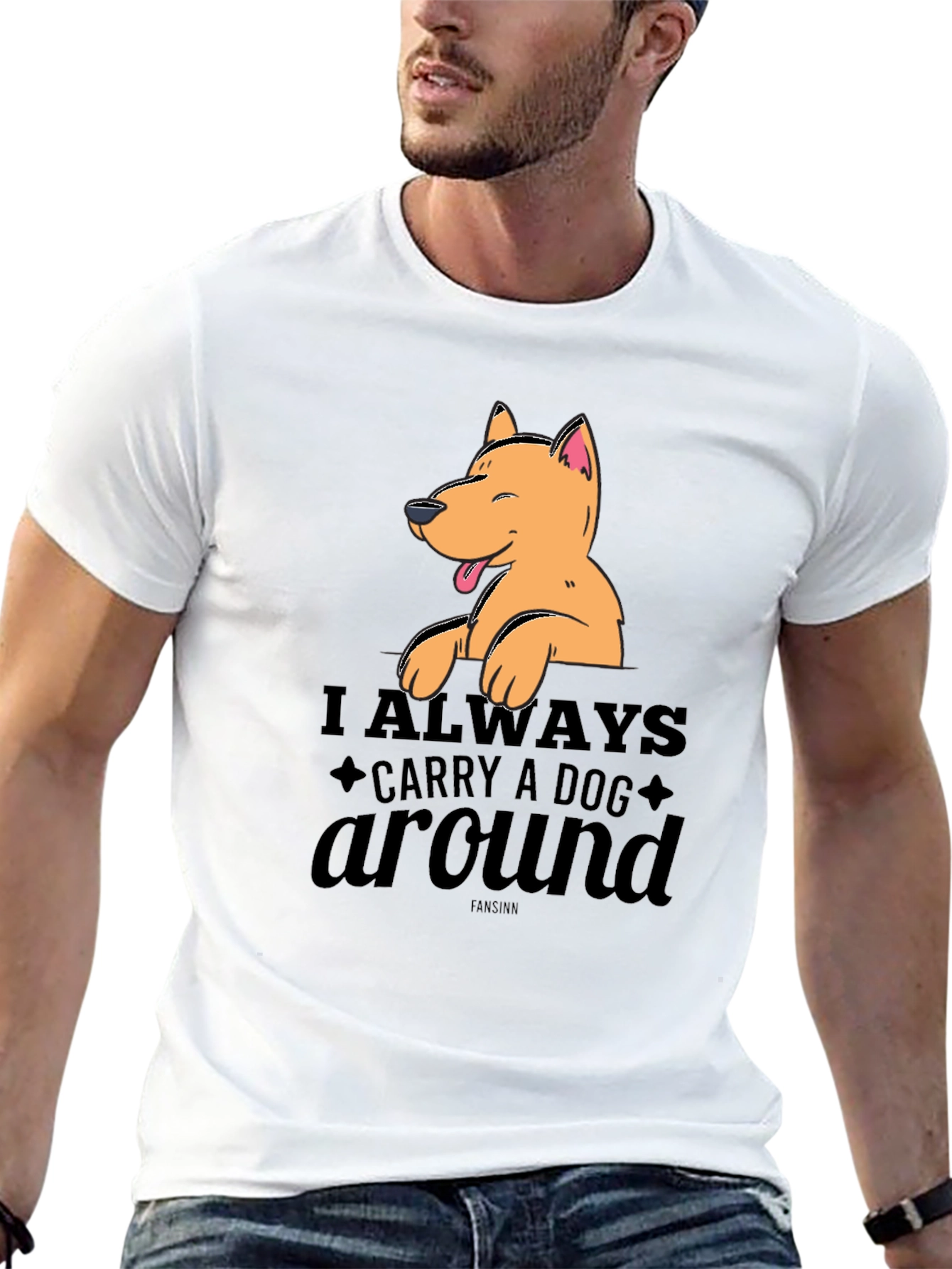 Dog Lovers Tee: Always Carry a Dog Around