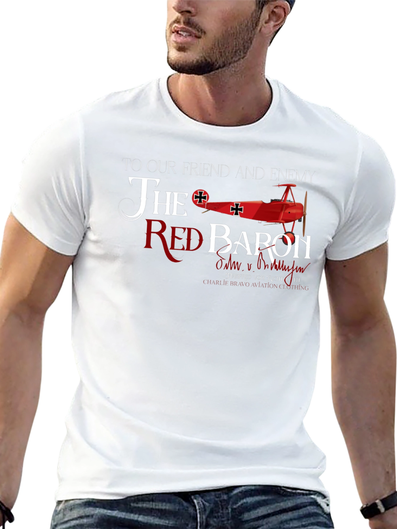 Red Baron T-Shirt - Friend and Enemy Aviation Tee
