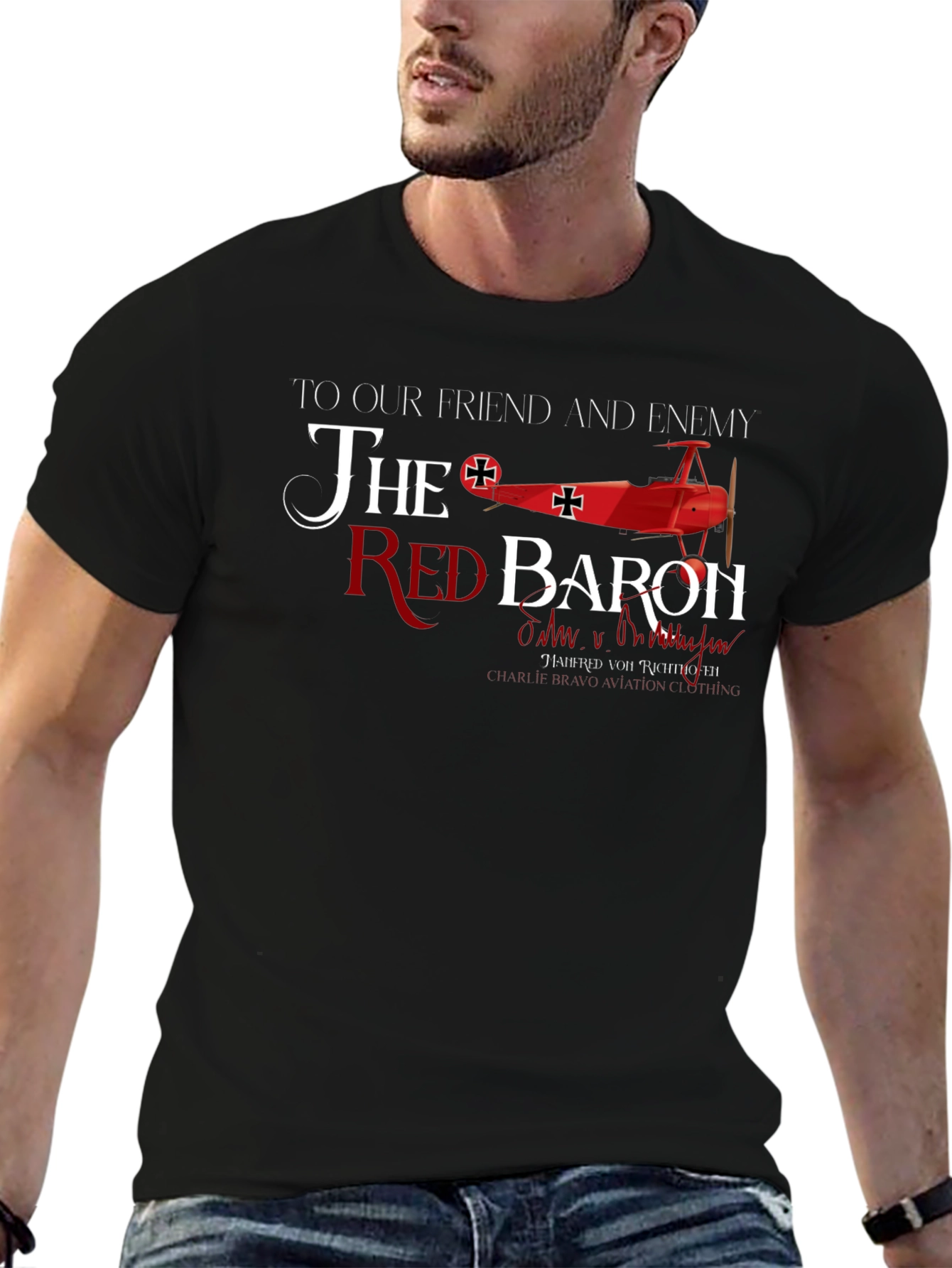 Red Baron T-Shirt - Friend and Enemy Aviation Tee