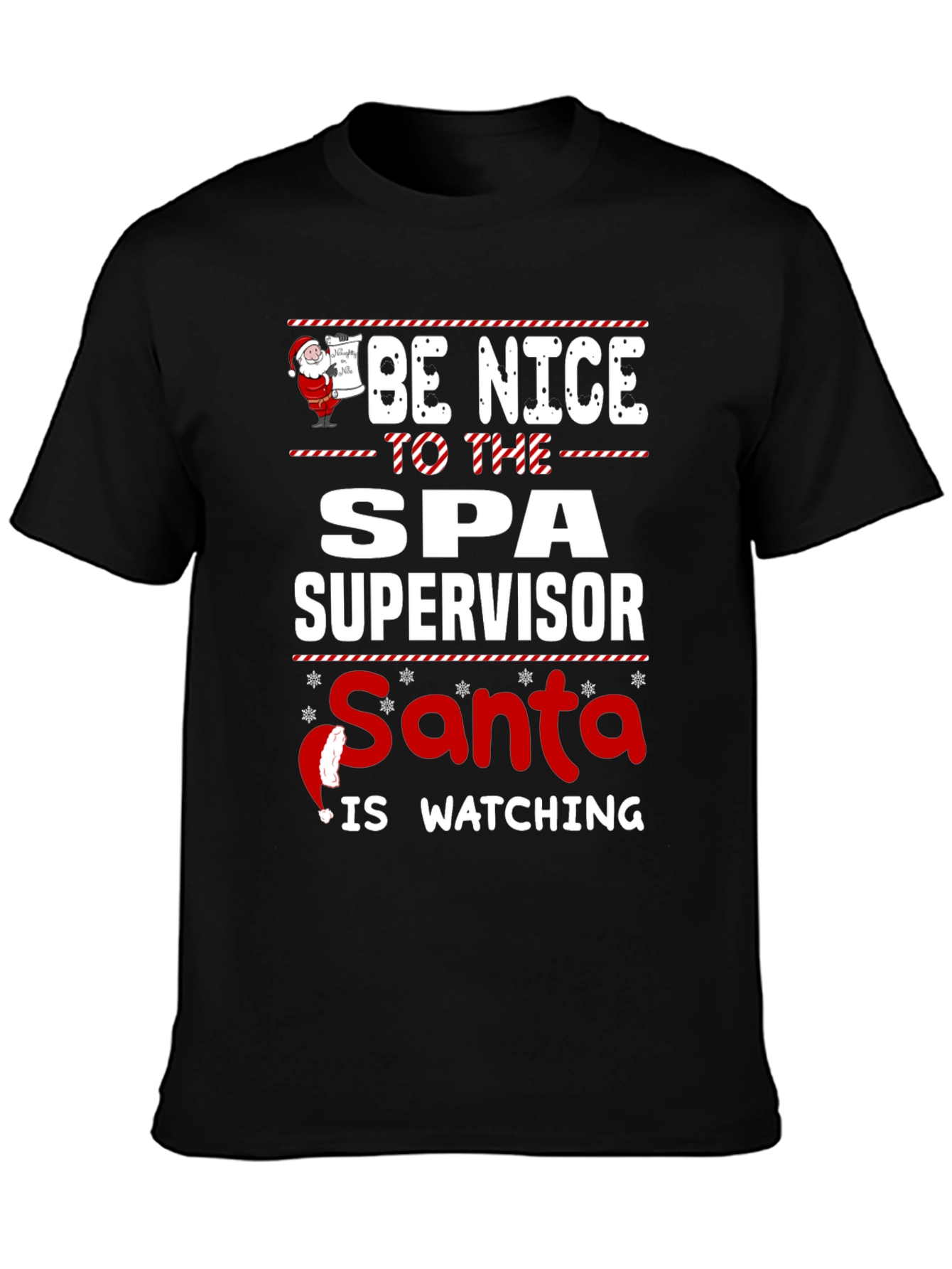 Spa Supervisor Santa Watching T-Shirt