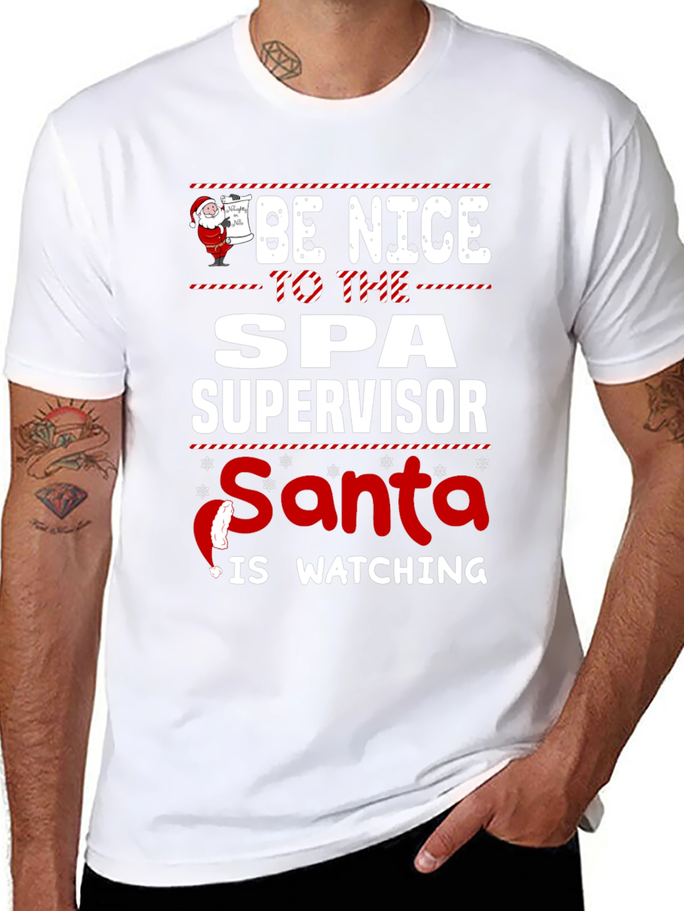 Spa Supervisor Santa Watching T-Shirt